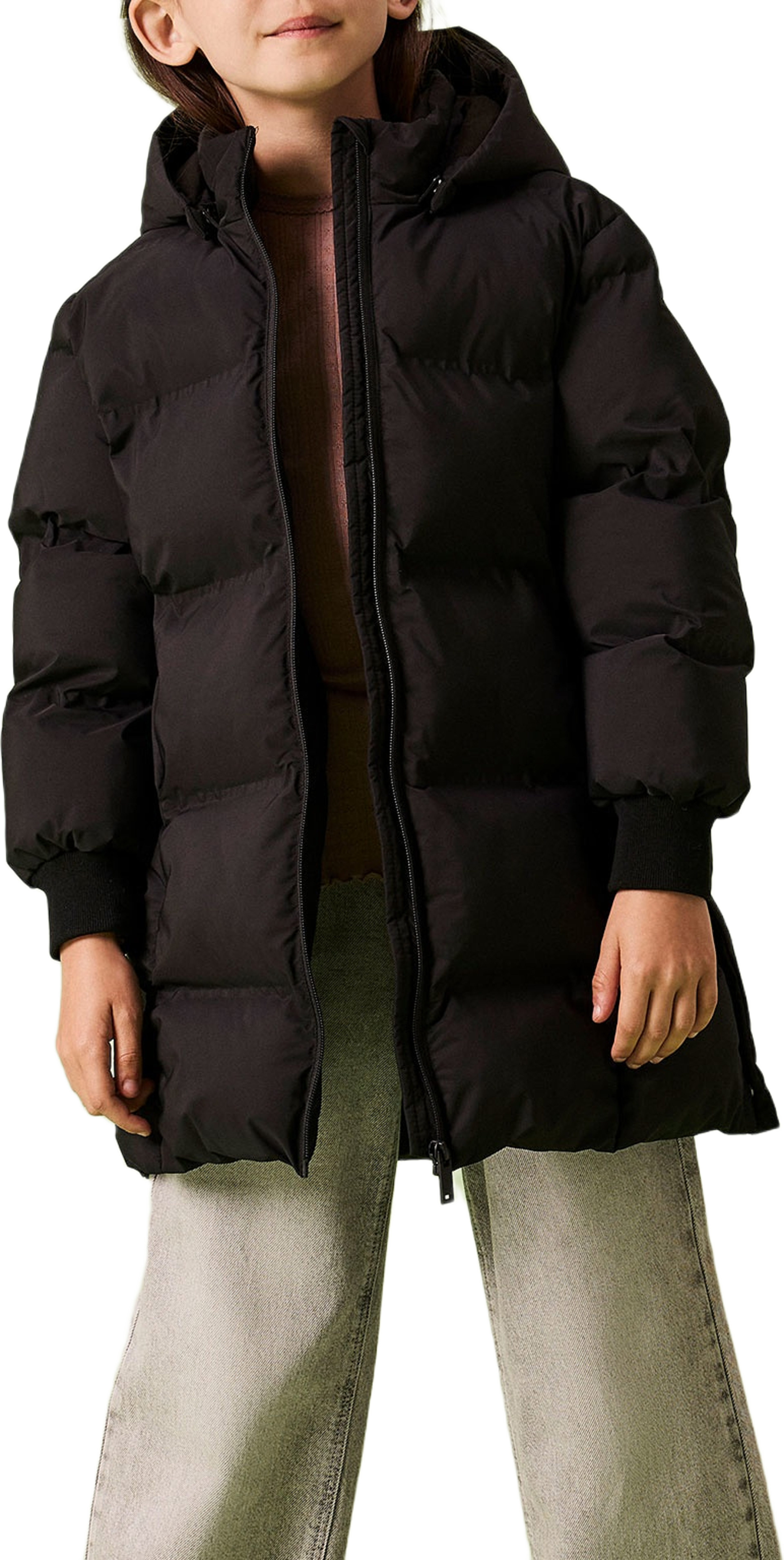 NKFMUSK PUFFER JACKET LONG TB, från Name It, i färgen Black.