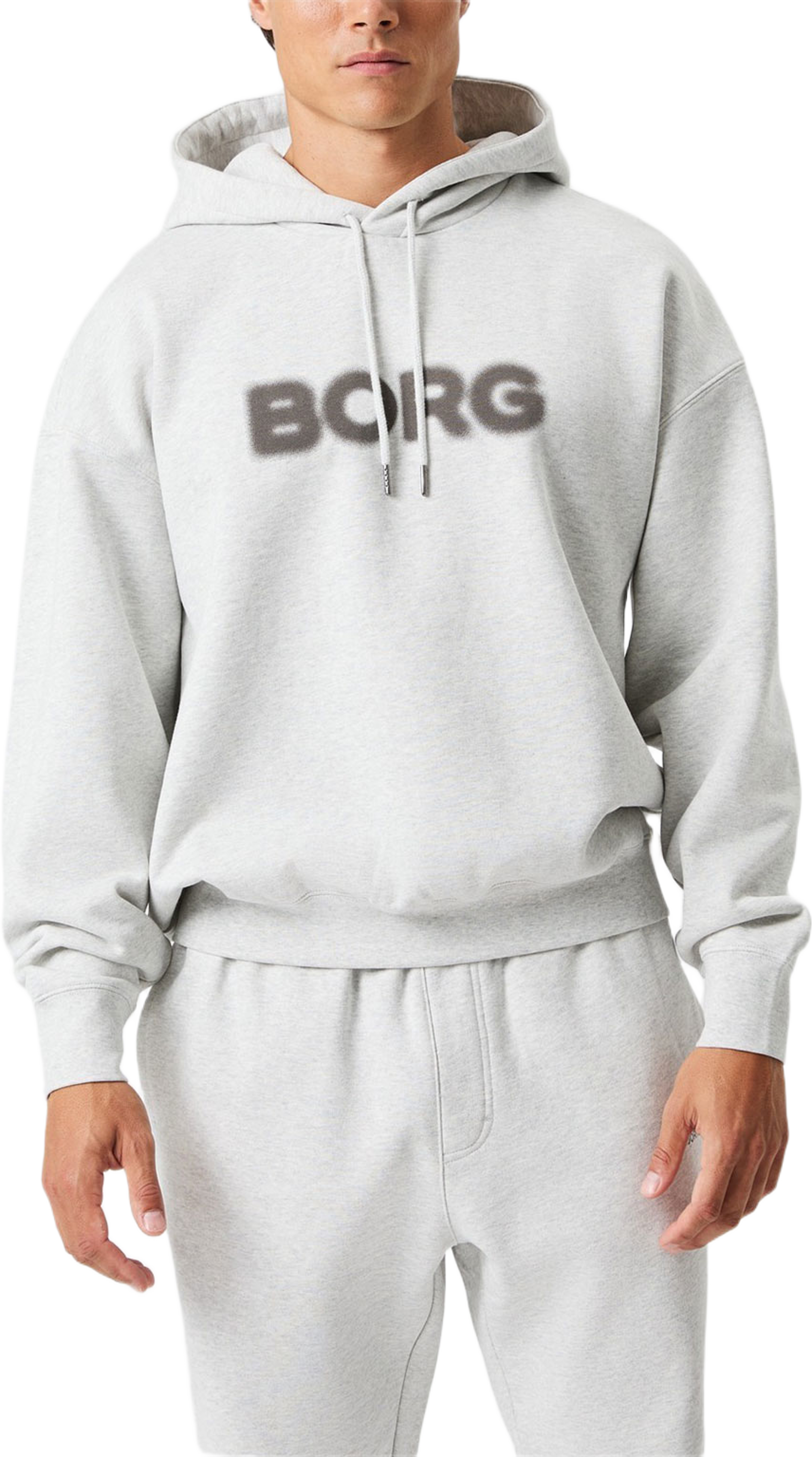 Borg Oversized Hoodie, från Björn Borg, i färgen Ultra Light Grey Melange. Klicka för att öppna bilden i stort format
