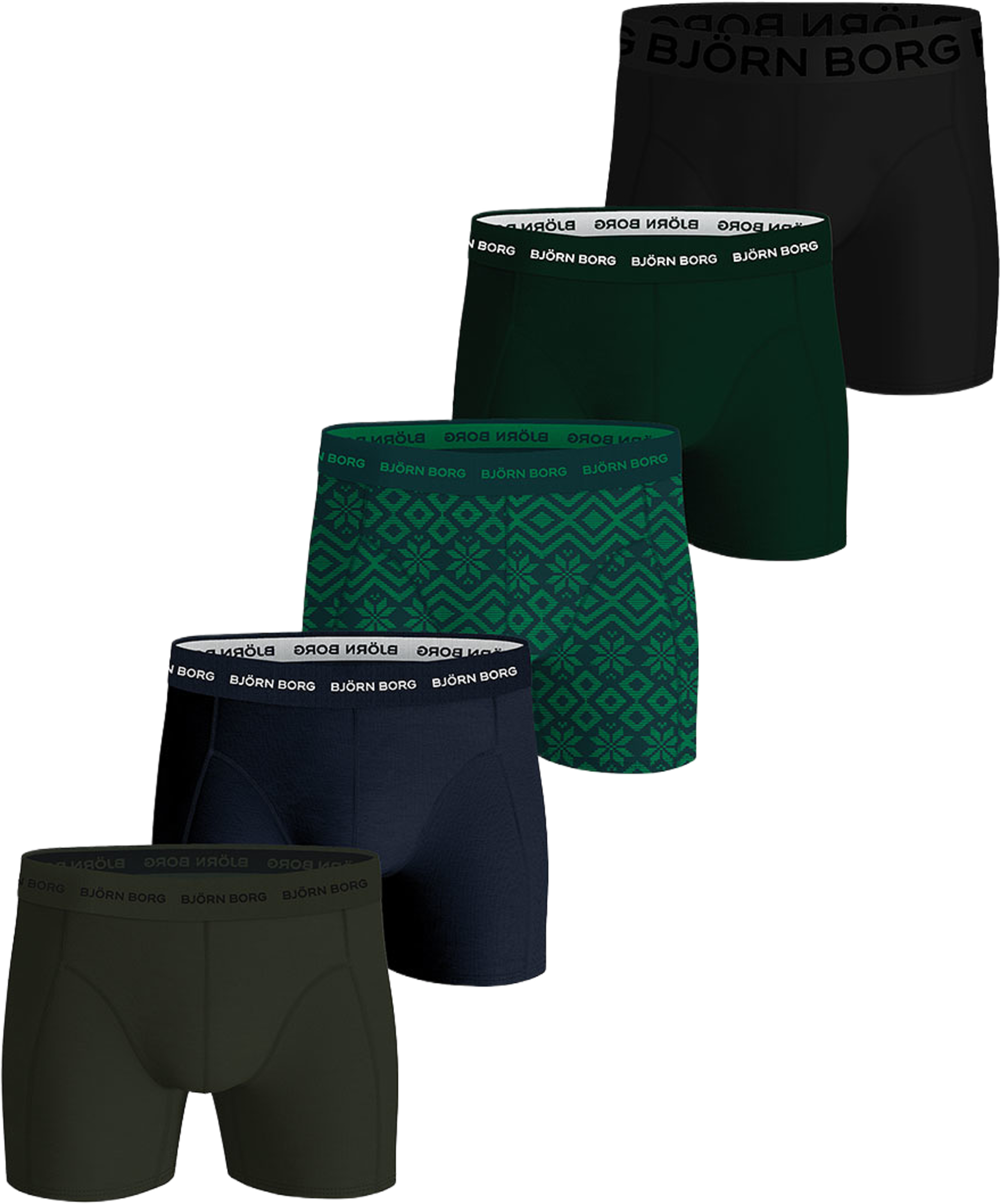Cotton Stretch Boxer 5P, från Björn Borg, i färgen Multipack 1. Klicka för att öppna bilden i stort format
