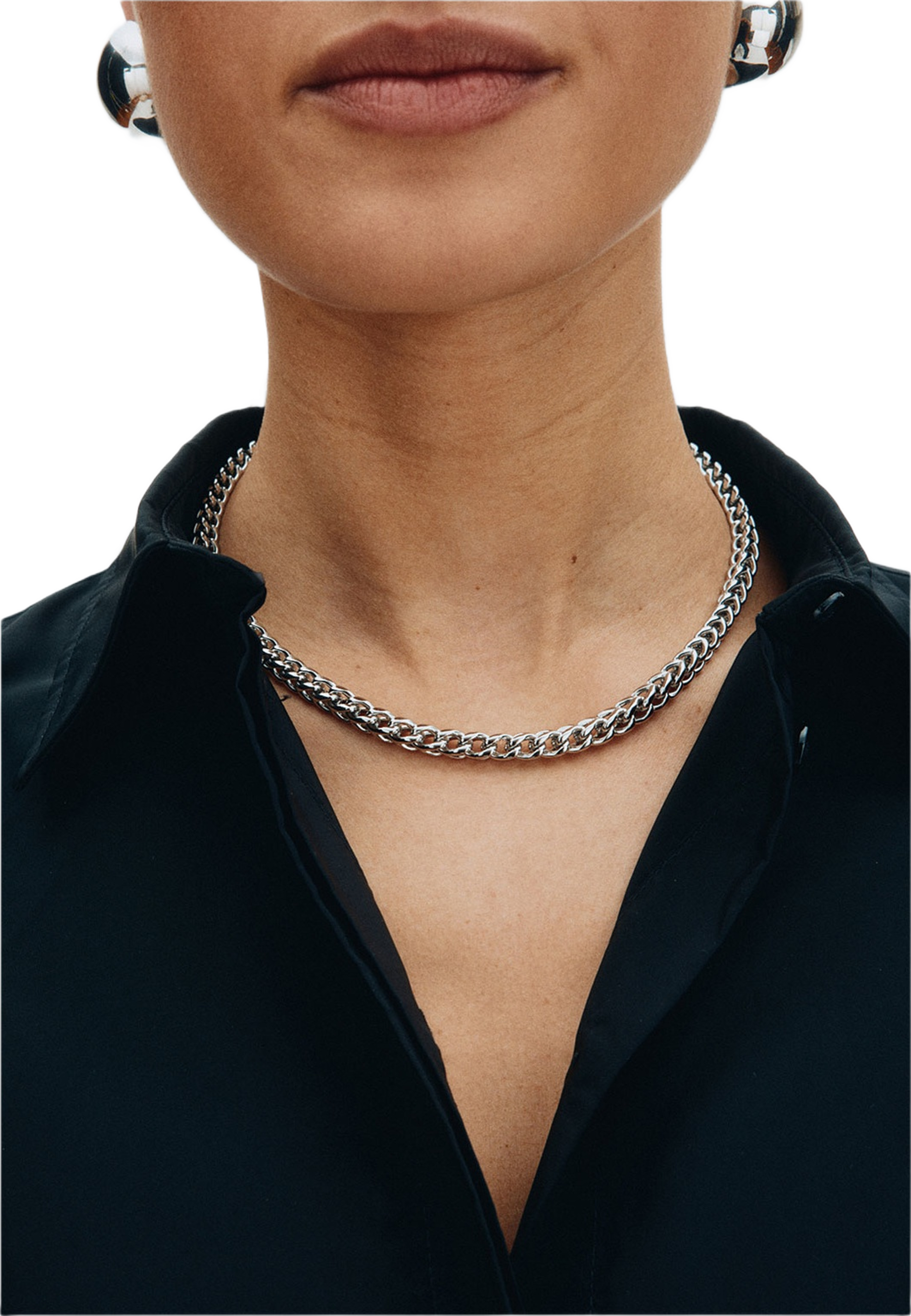 Spiga Chain Necklace Steel