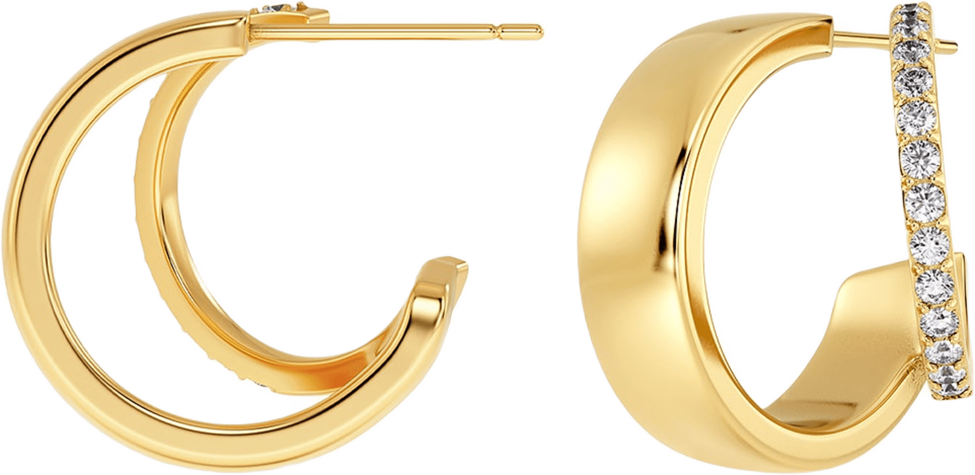 Plié Hoops Double Gold