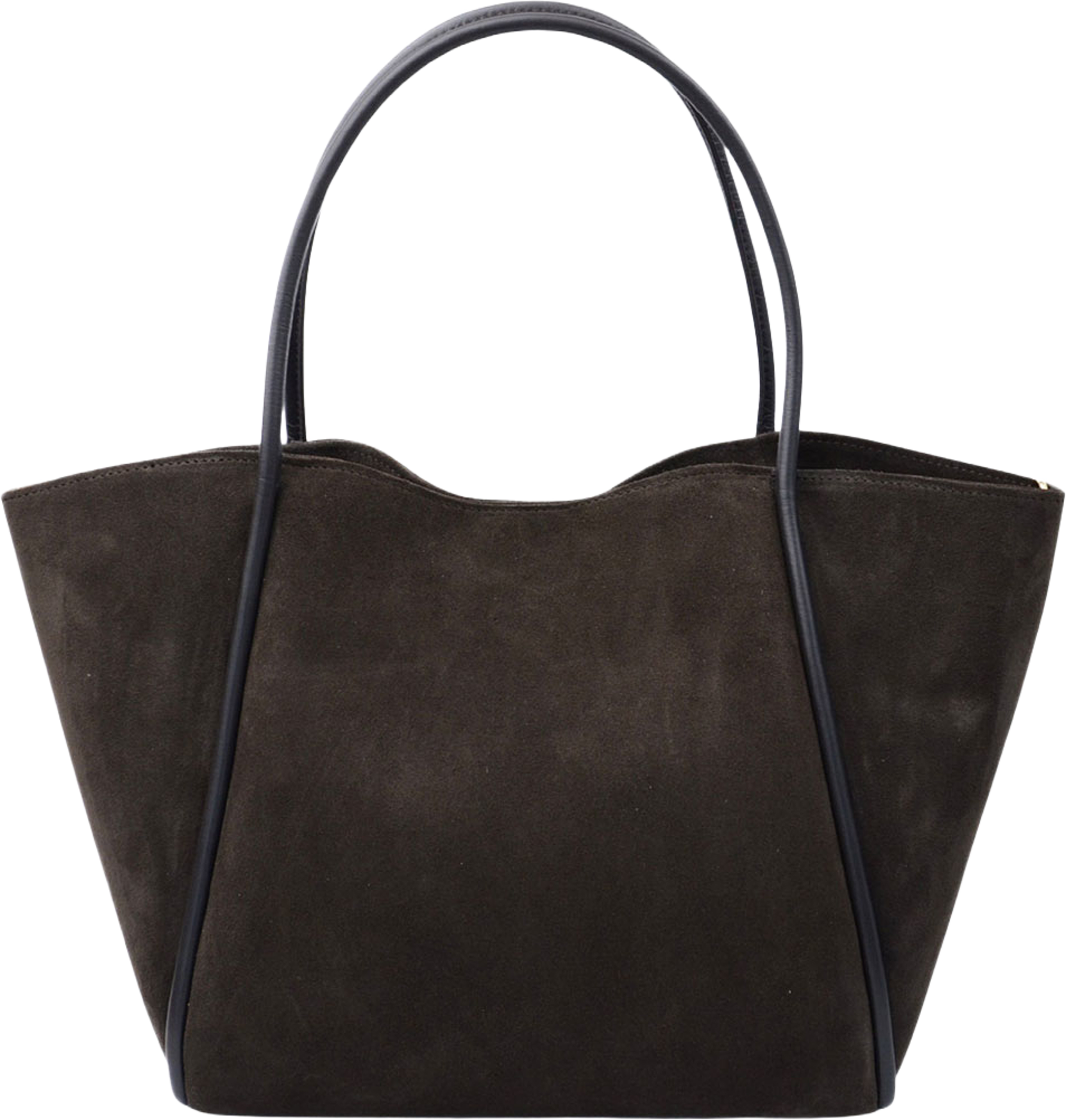 Toteväska i suede Florence XL, från LaTalia, i färgen Mörkbrun. Klicka för att öppna bilden i stort format