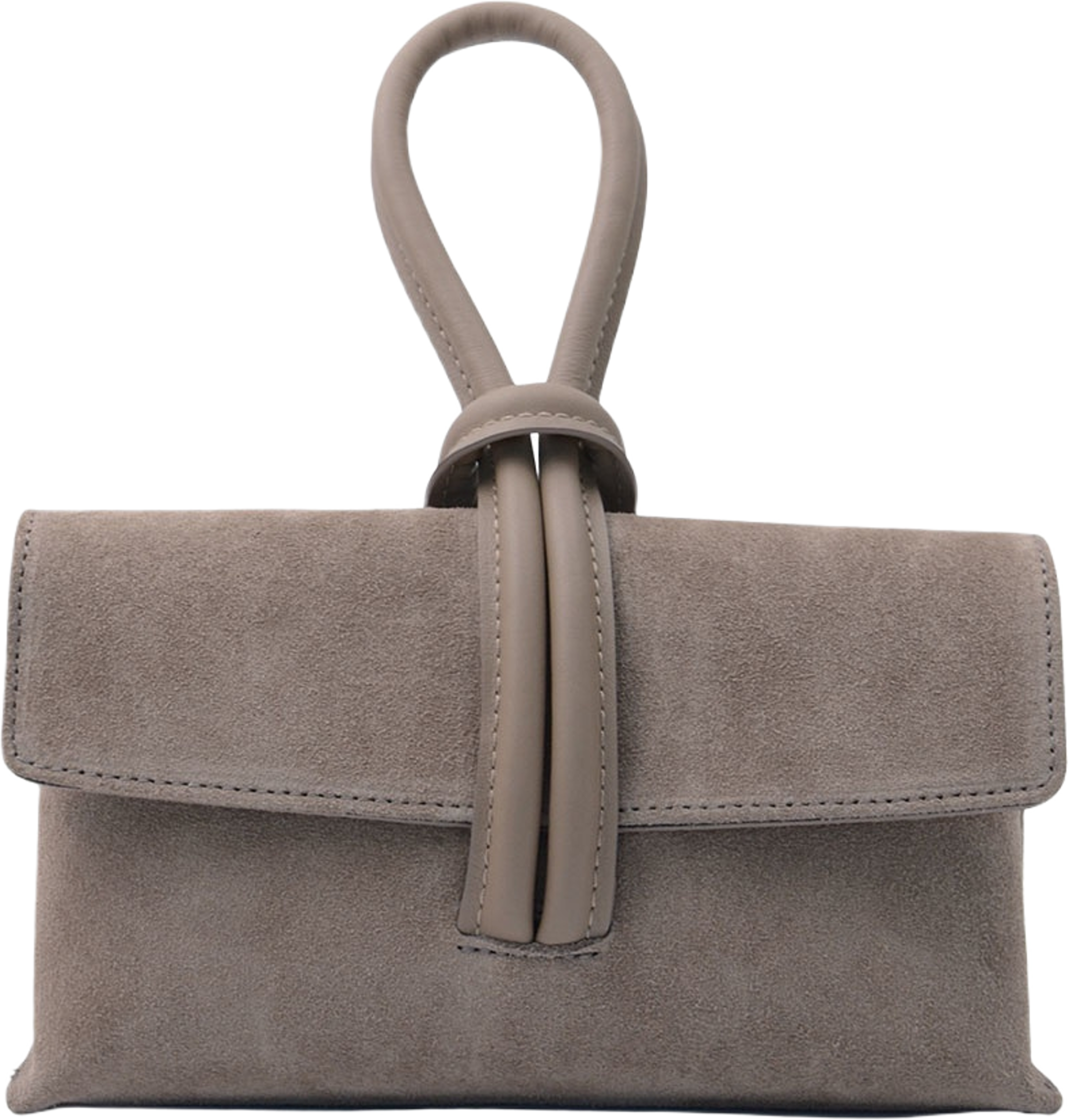 Handväska i suede Barletta, från LaTalia, i färgen Taupe.