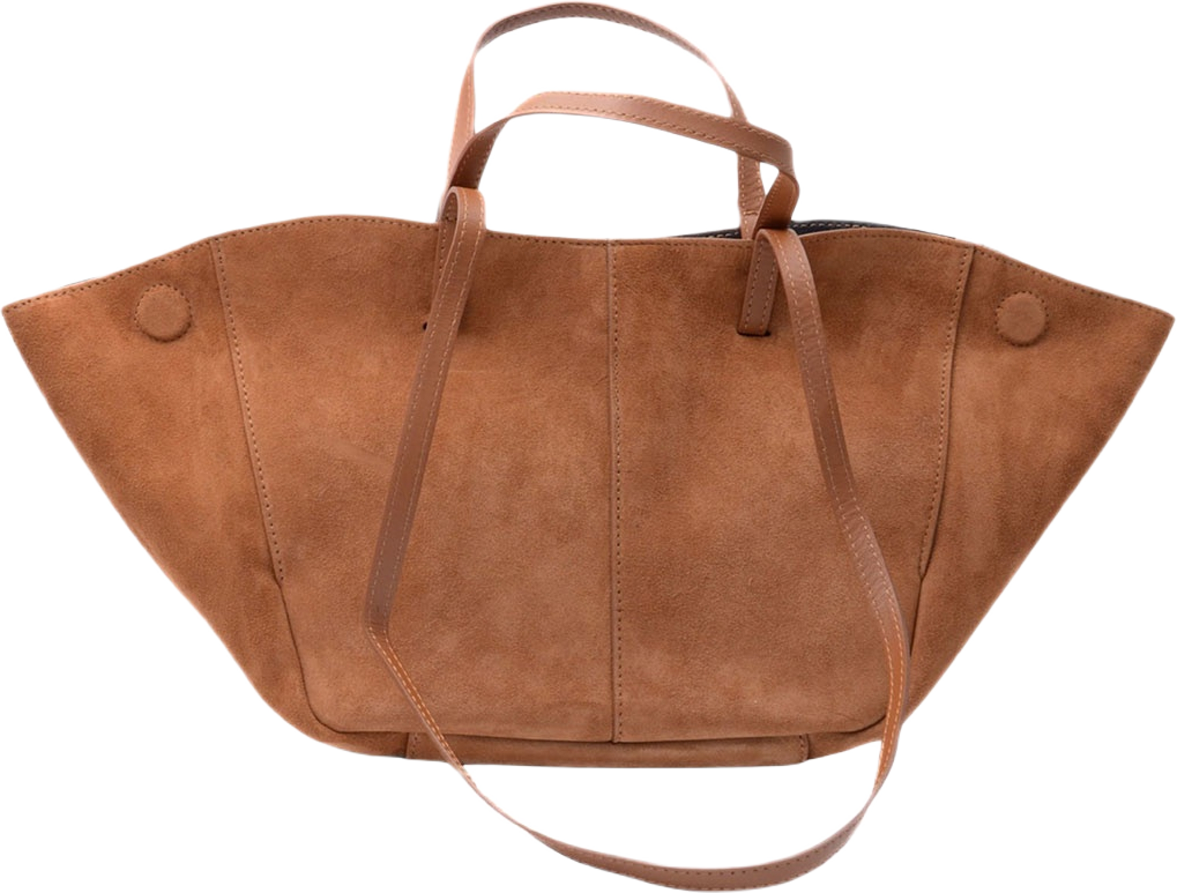 Handväska i suede Nola, från LaTalia, i färgen Cognac.