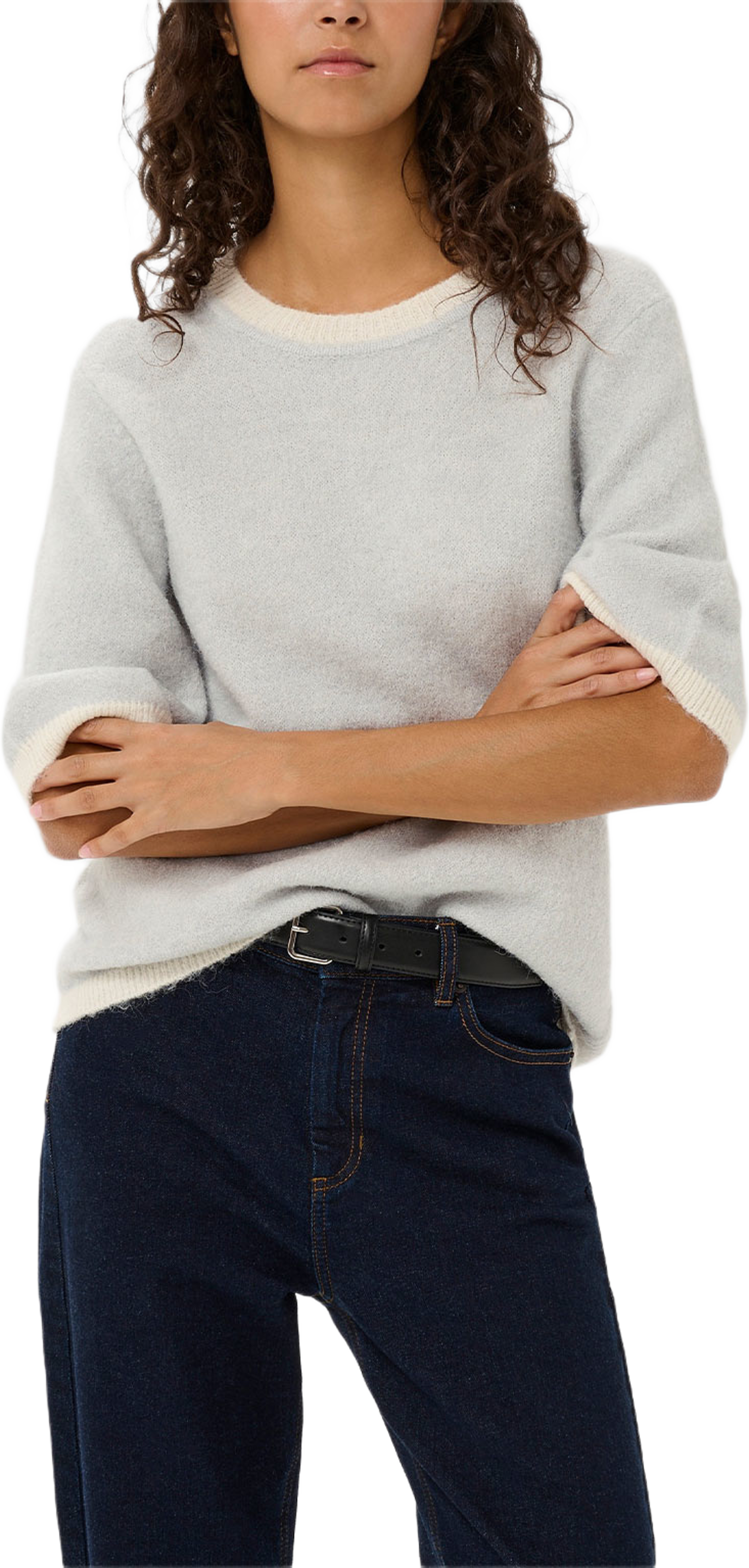 HarrietIW SS Pullover, från Inwear, i färgen Pearlblue/ Whisper White. Klicka för att öppna bilden i stort format