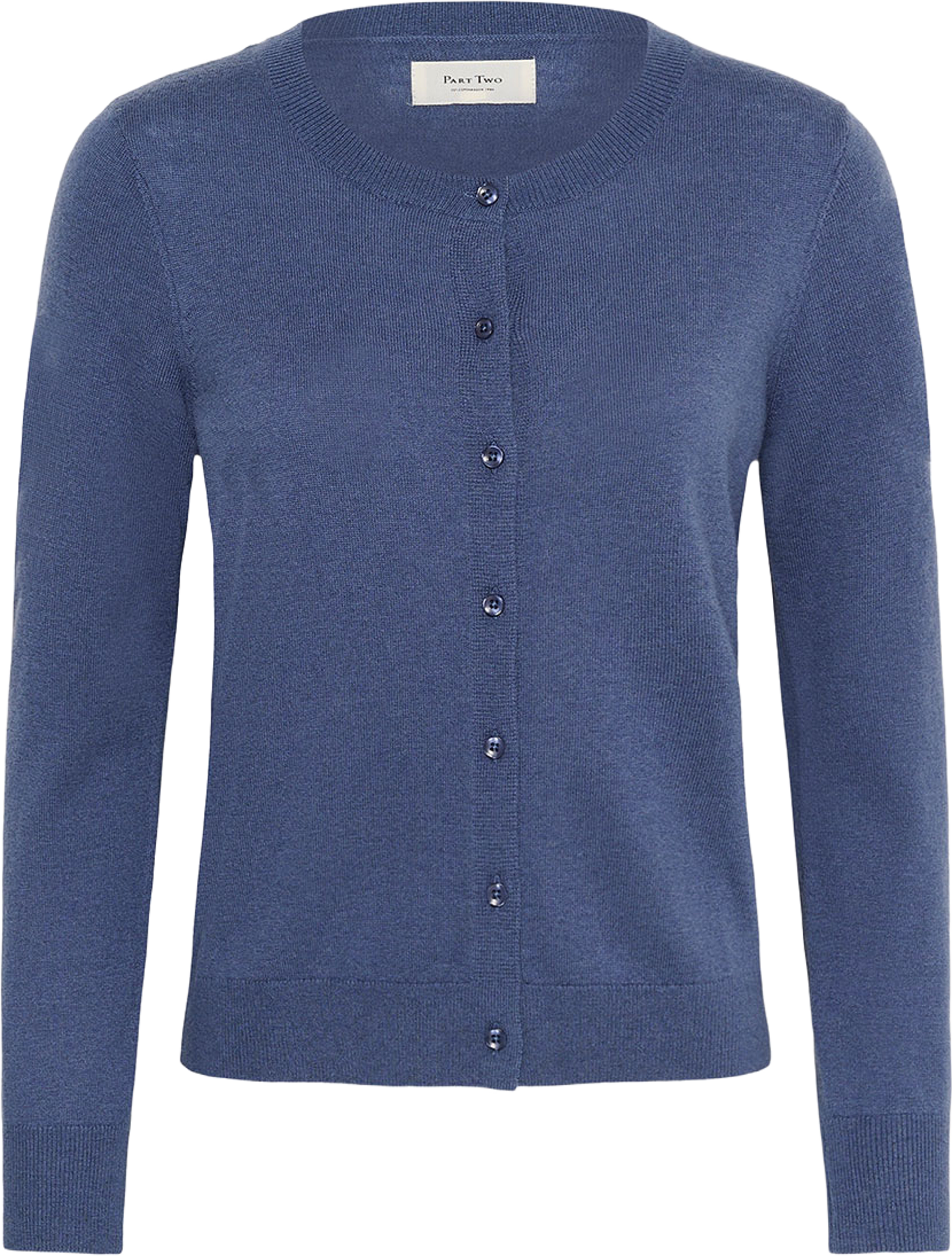 EllahPW Cardigan, från Part Two, i färgen Blue Indigo. Klicka för att öppna bilden i stort format