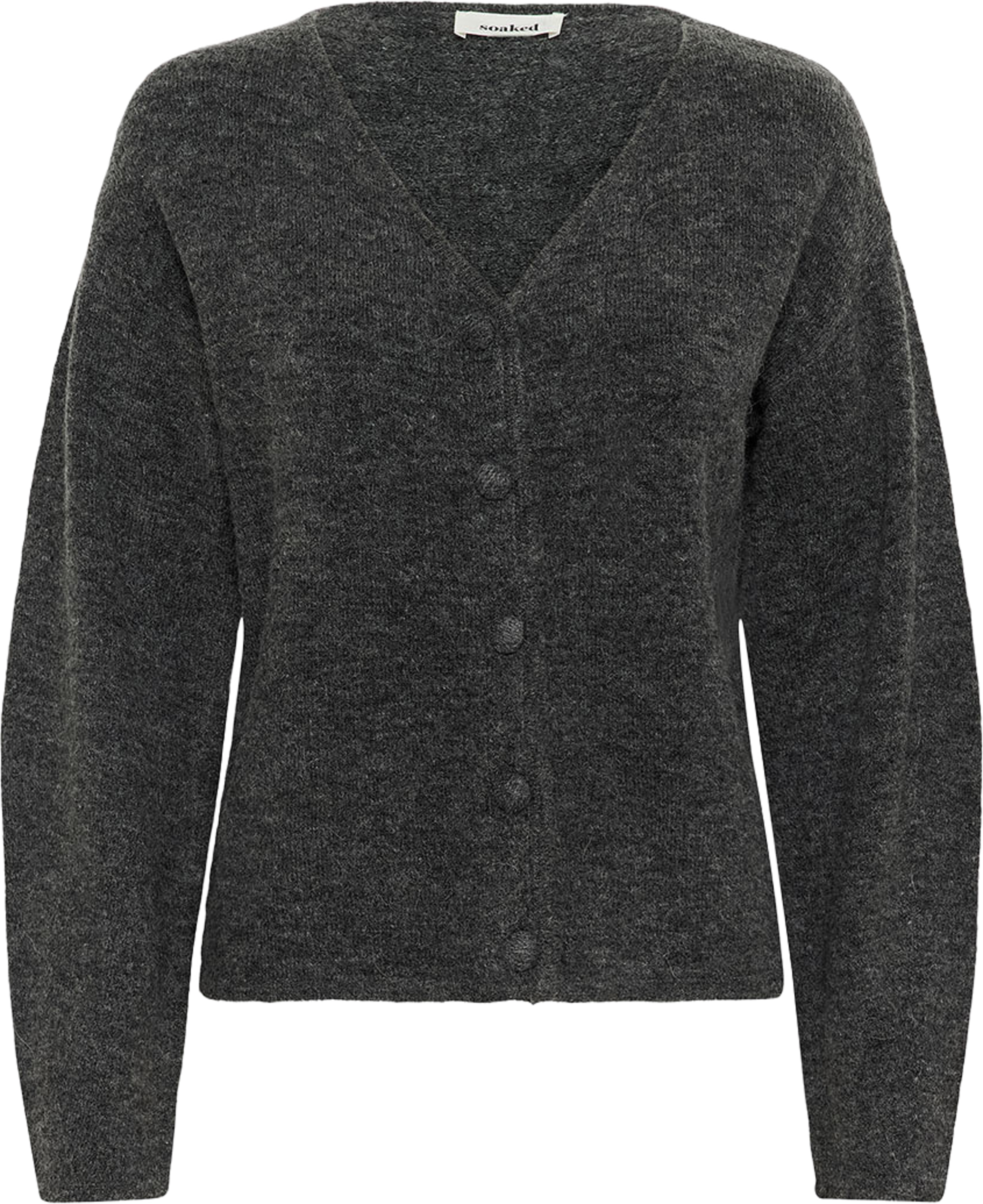 SLHedaya V-Neck Cardigan, från Soaked In Luxury, i färgen Grey Melange. Klicka för att öppna bilden i stort format