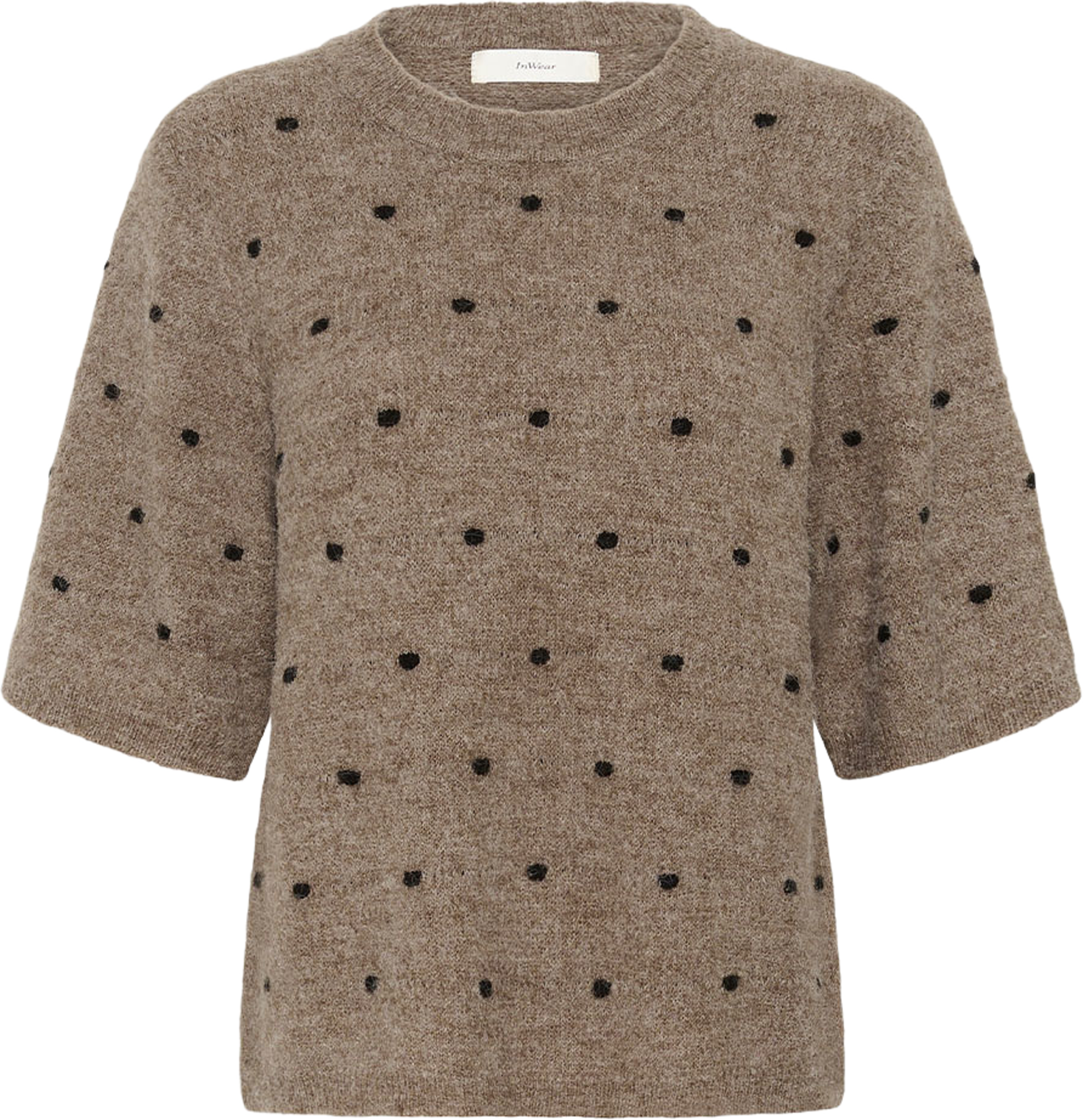 HarrietIW SS Dot Pullover, från Inwear, i färgen Oatmeal / Black. Klicka för att öppna bilden i stort format
