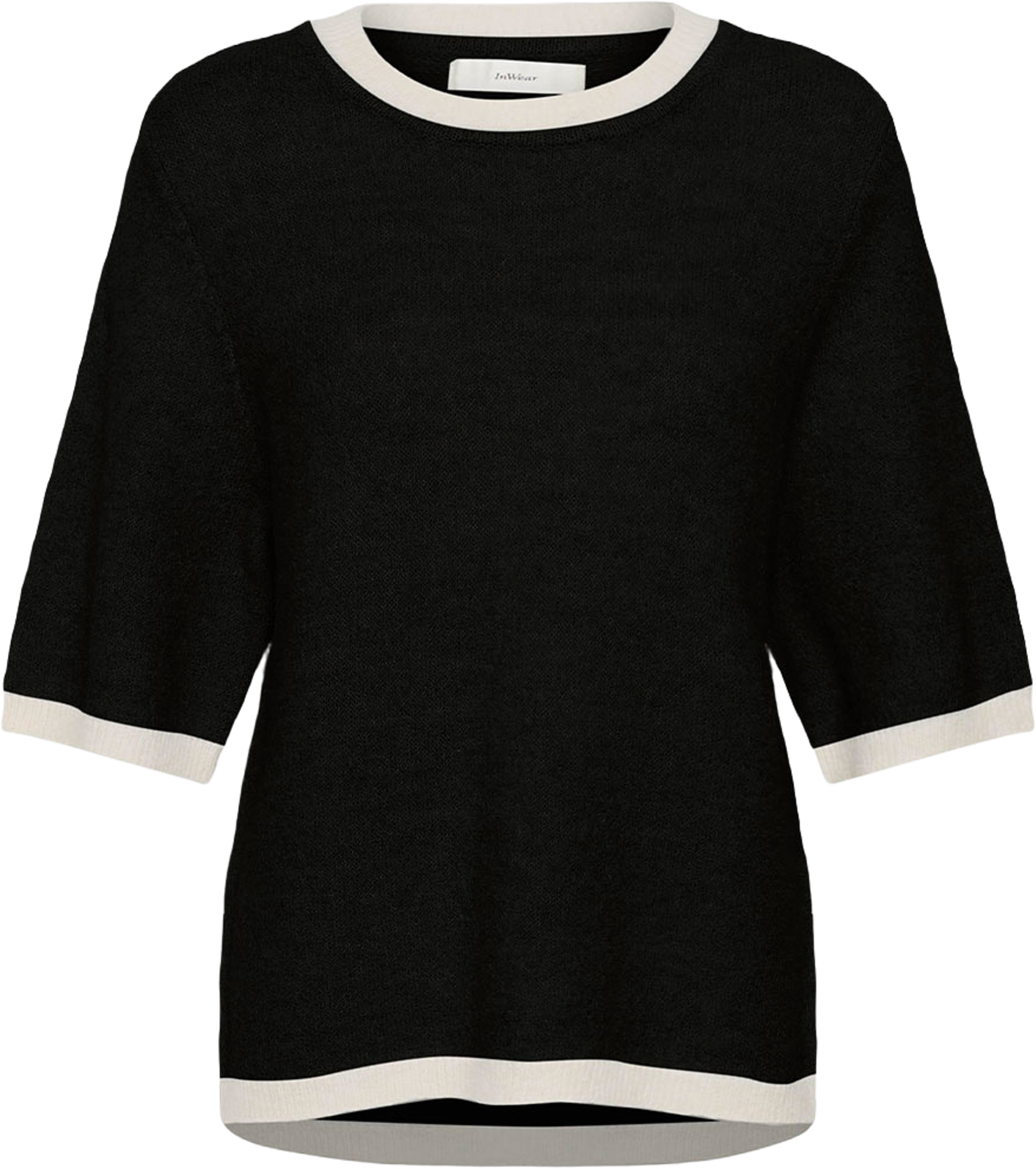 HarrietIW SS Pullover, från Inwear, i färgen Black / Whisper White. Klicka för att öppna bilden i stort format