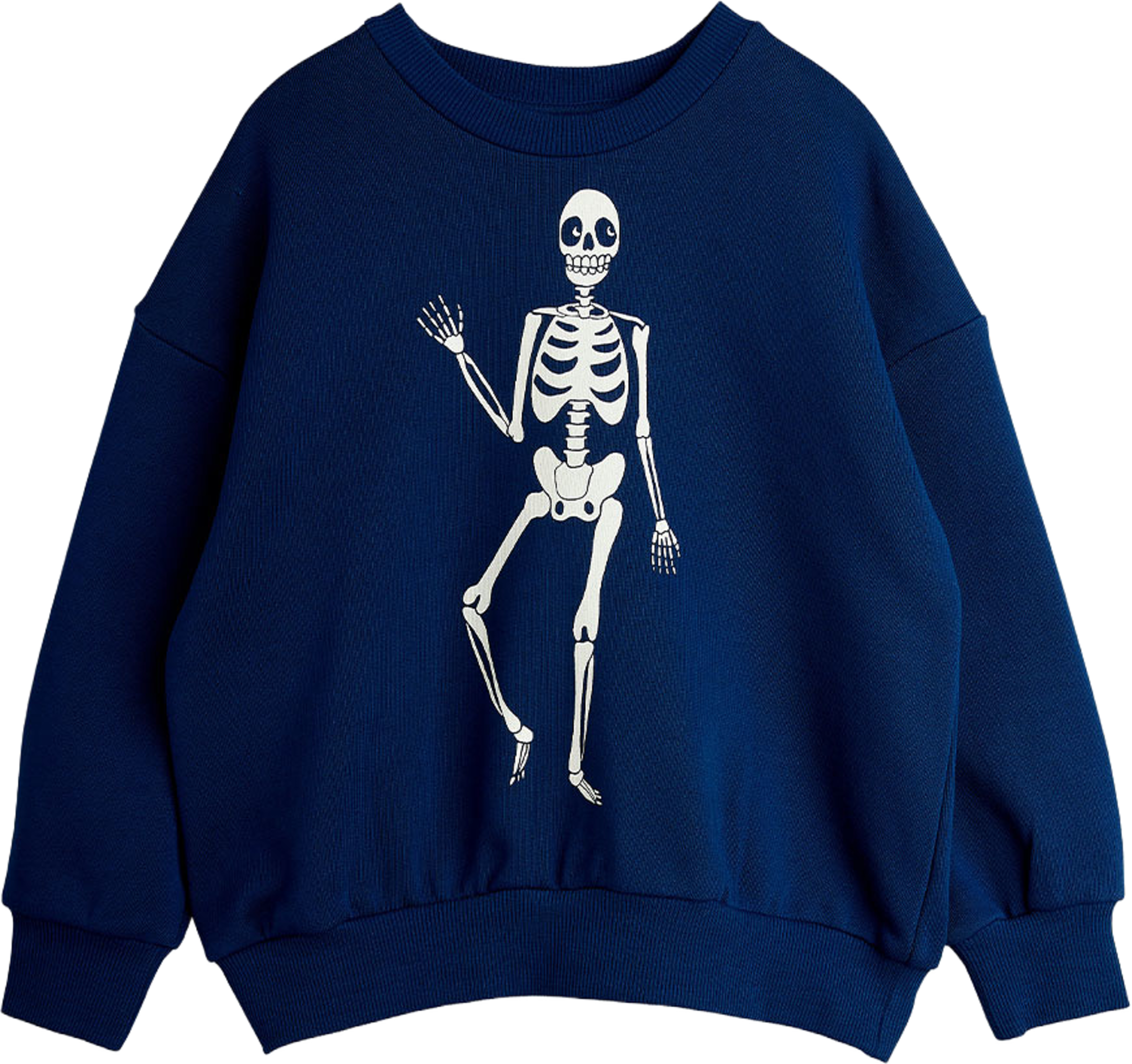 Skeleton sp sweatshirt, från Mini Rodini, i färgen Blue. Klicka för att öppna bilden i stort format