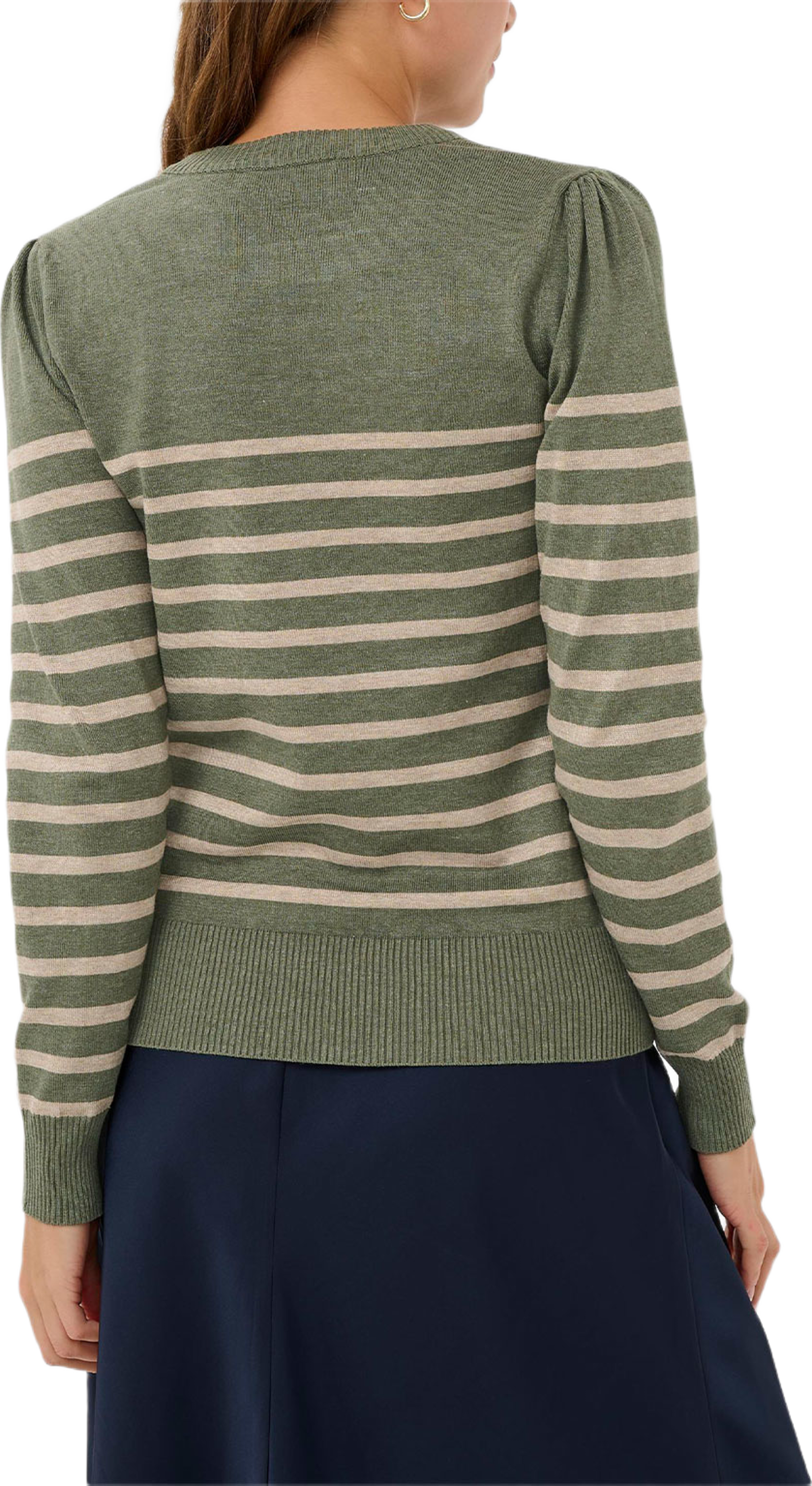MilaSZ Striped Pullover, från Saint Tropez, i färgen Agave Green Gray Stripe. Klicka för att öppna bilden i stort format
