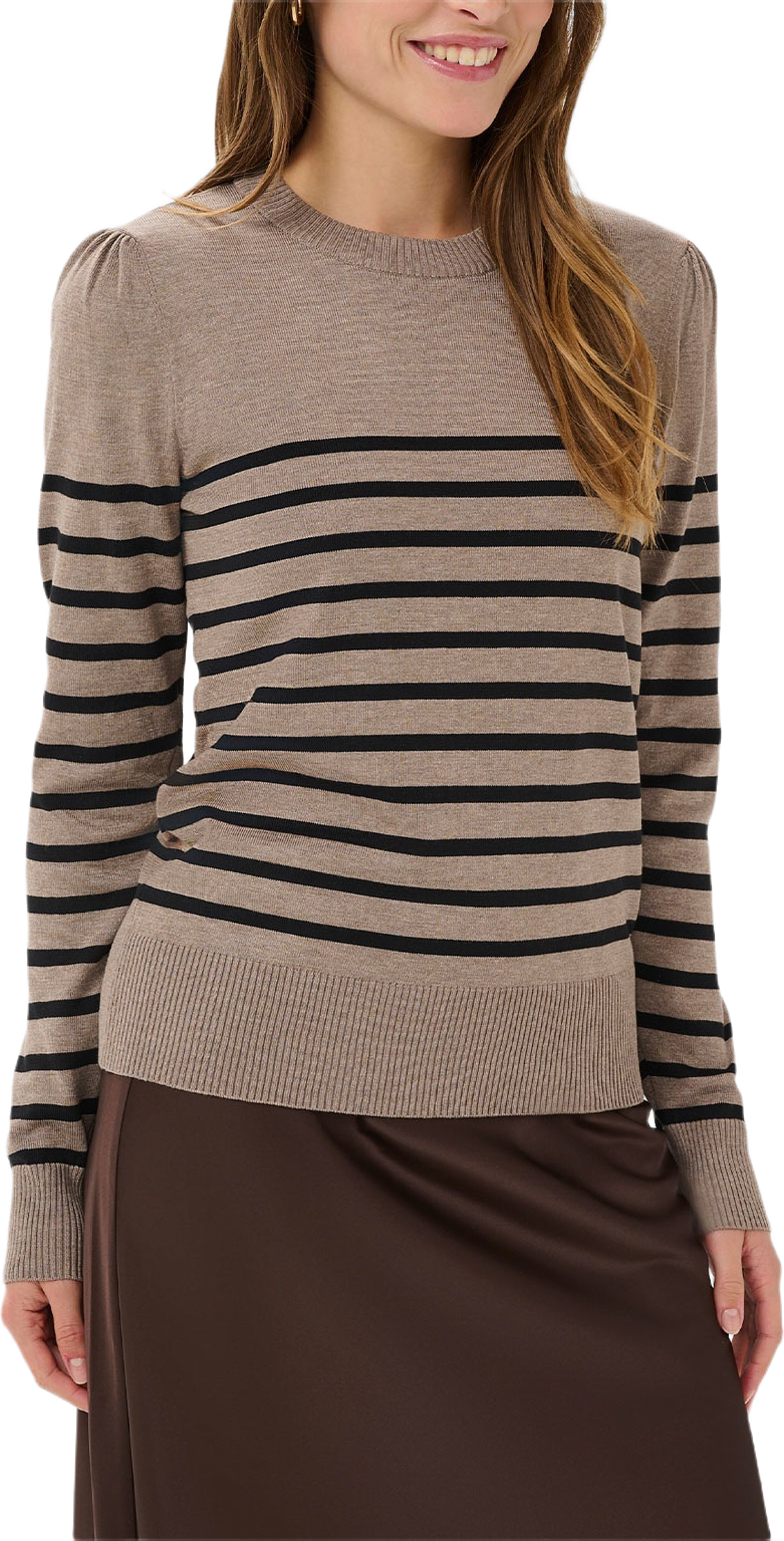 MilaSZ Striped Pullover, från Saint Tropez, i färgen Atmos Black Stripe. Klicka för att öppna bilden i stort format