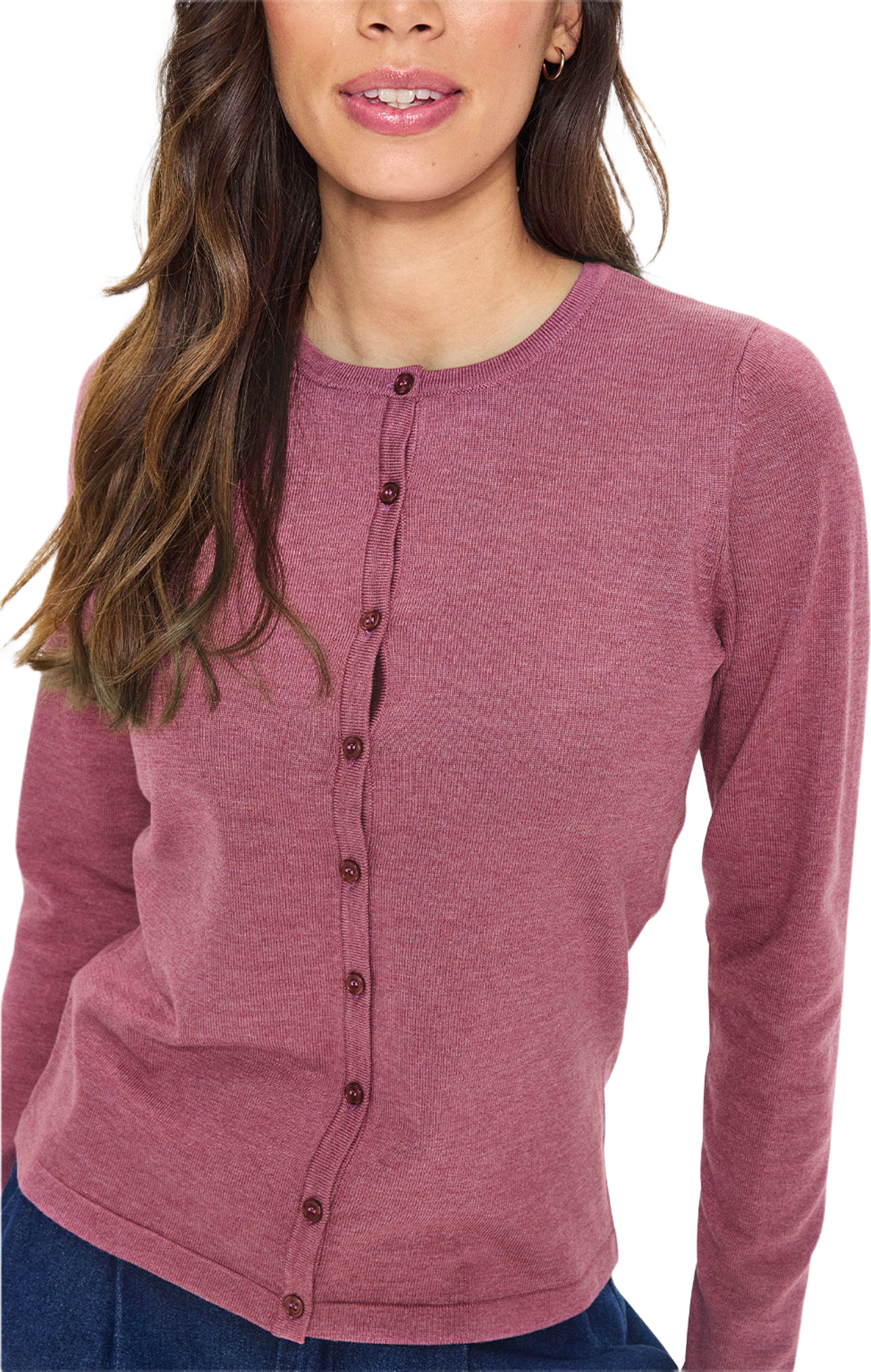 MilaSZ Cardigan, från Saint Tropez, i färgen Red Violet Melange.