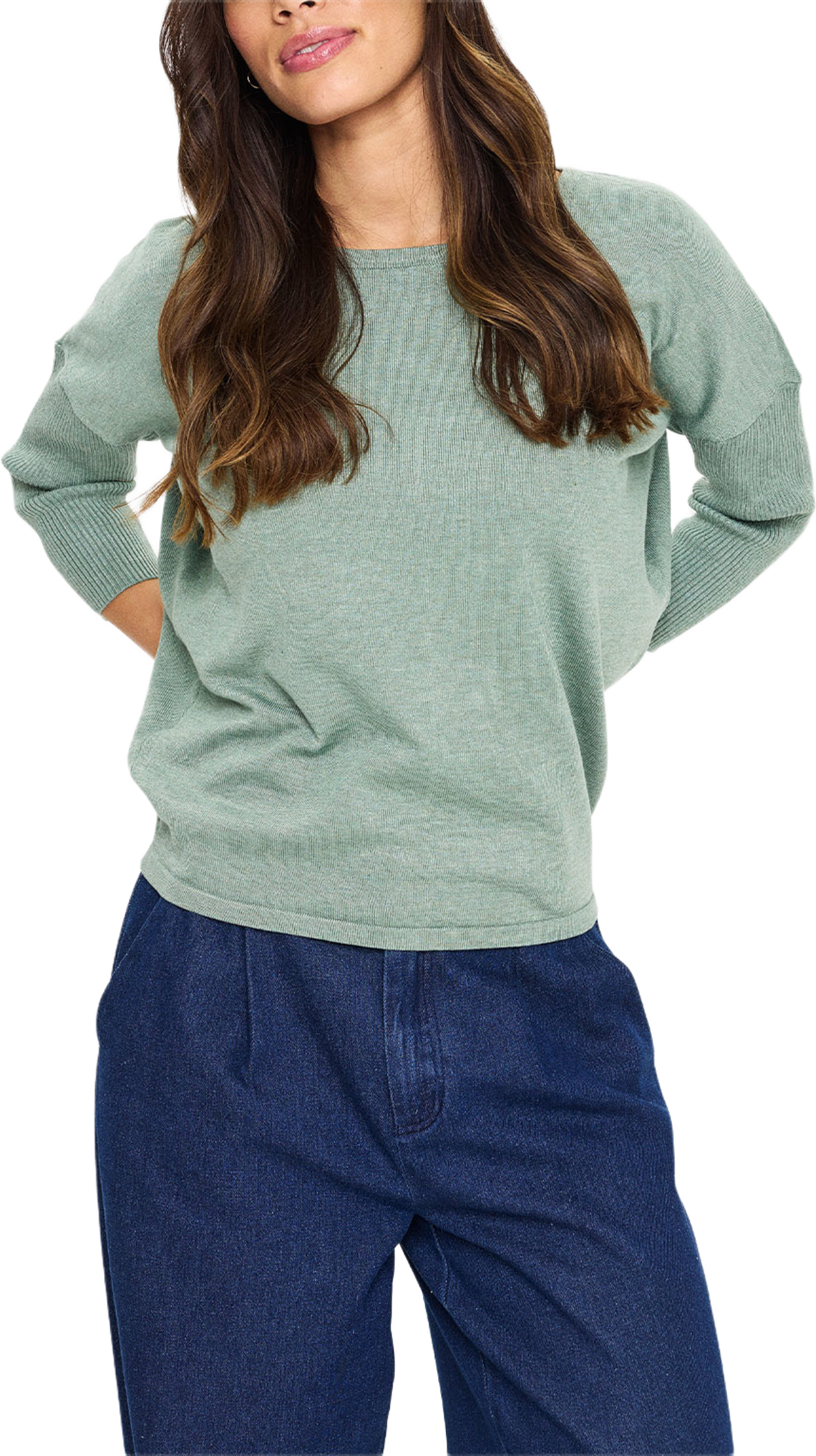MilaSZ Pullover, från Saint Tropez, i färgen Green Bay Melange.