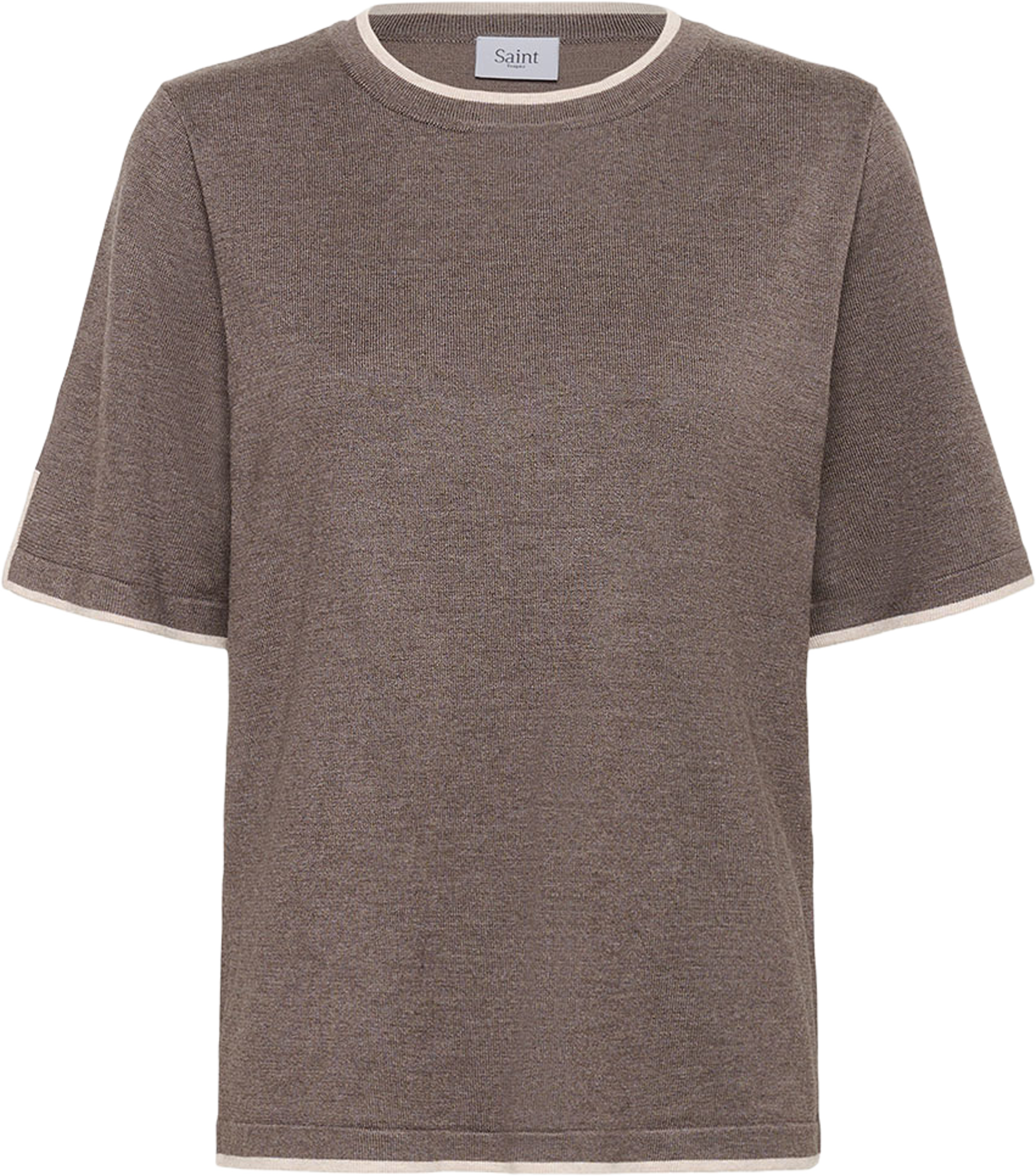 MilaSZ Contrast Stripe Pullover, från Saint Tropez, i färgen Mink Gray Morn Contrast Stripe.