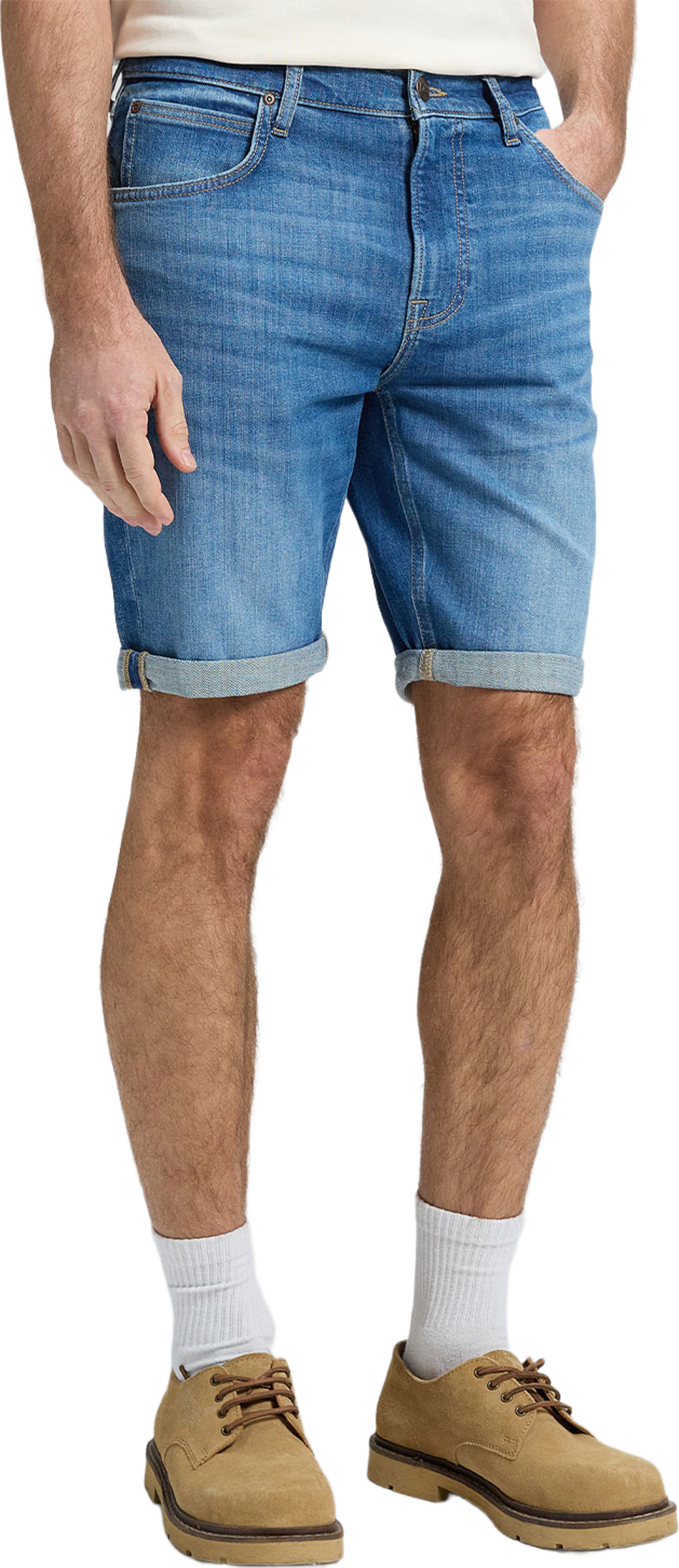 5 Pocket Short, från Lee, i färgen Bud. Klicka för att öppna bilden i stort format