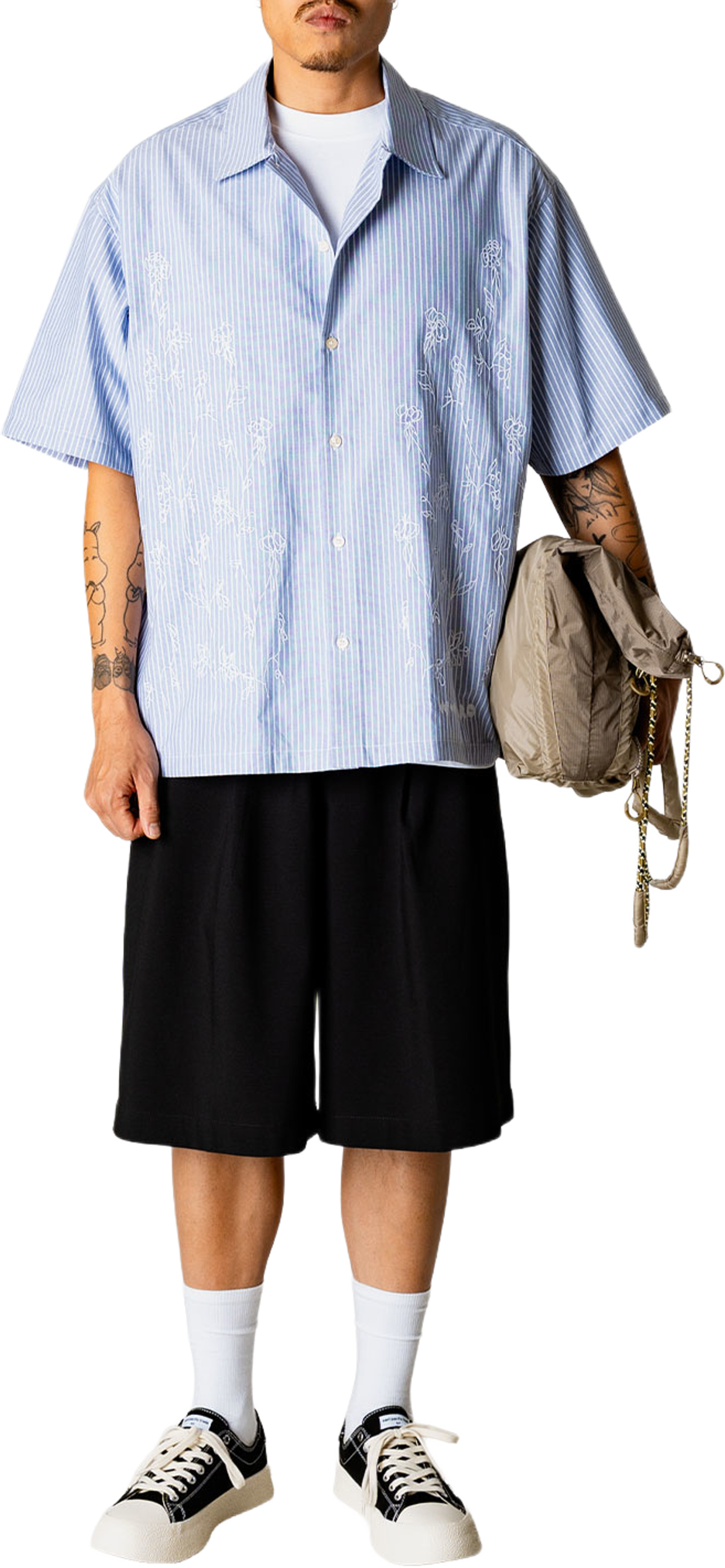 Wang Ox Flower Shirt, från Woodbird, i färgen Light Blue. Klicka för att öppna bilden i stort format