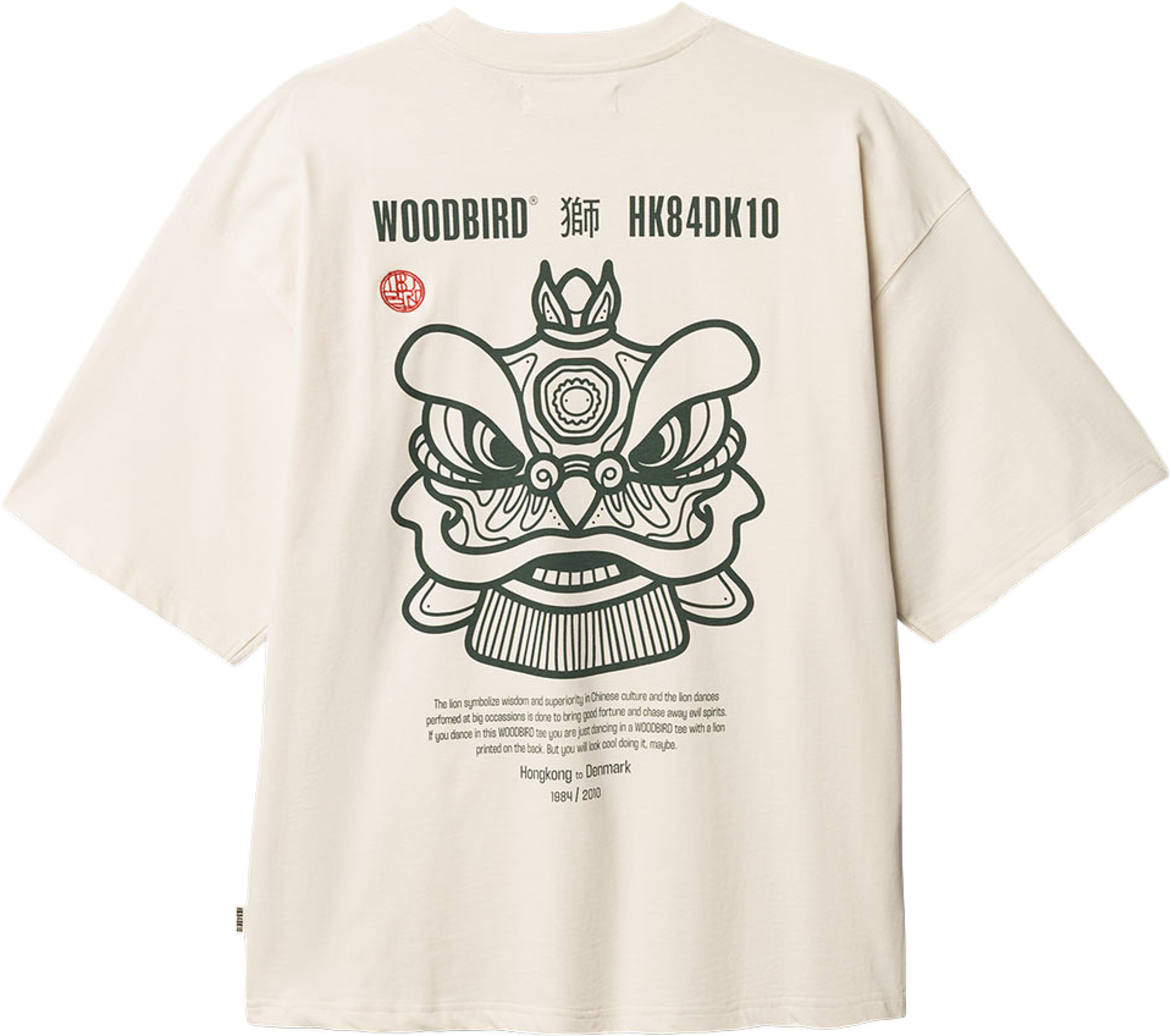 Beam Lion Tee, från Woodbird, i färgen Off White. Klicka för att öppna bilden i stort format