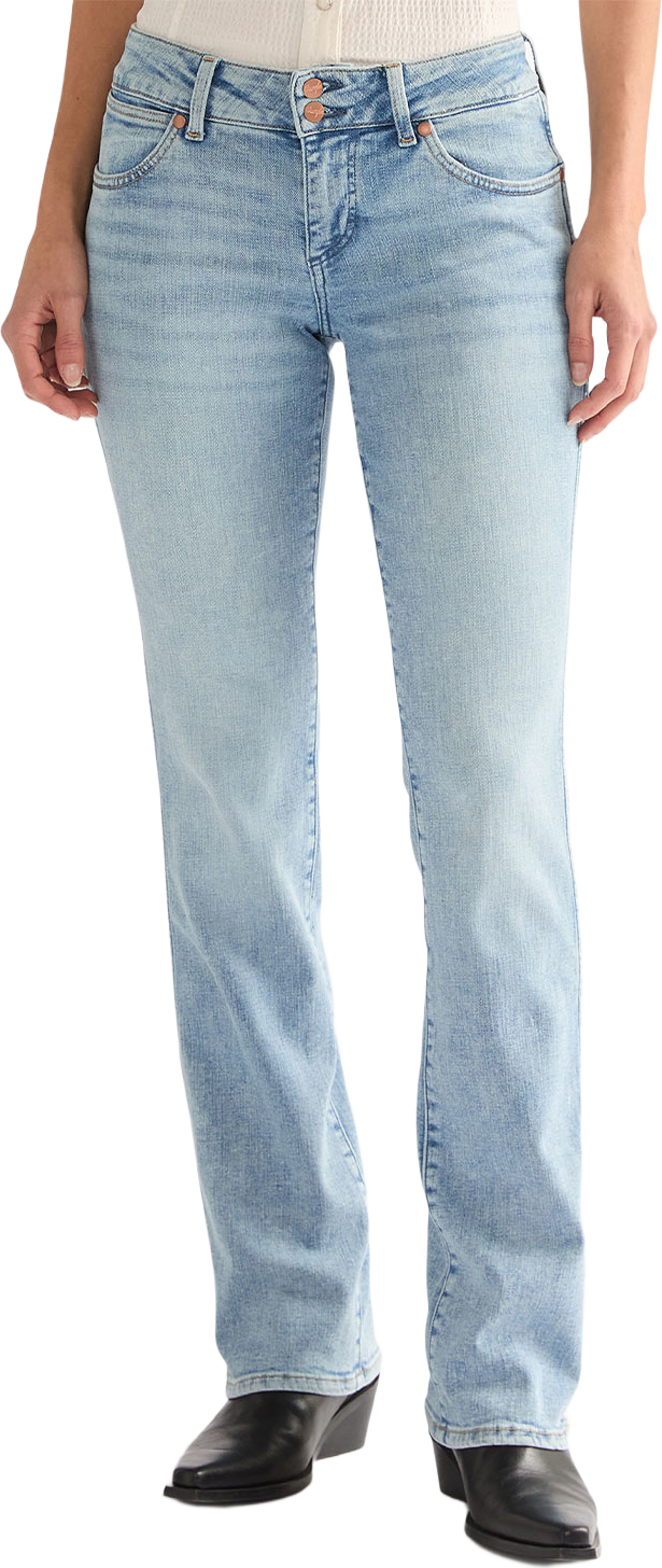 Low Rise Bold Boot Jeans, från Wrangler, i färgen Southeast. Klicka för att öppna bilden i stort format