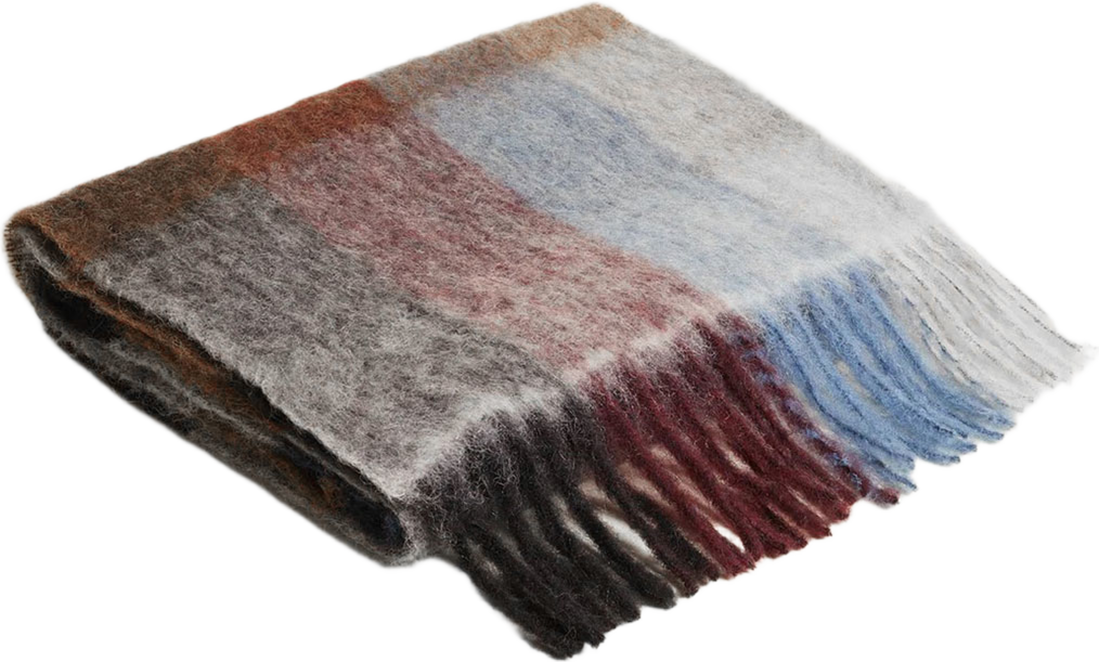 Scarf Fresia Check, från Holzweiler, i färgen Plutonia. Klicka för att öppna bilden i stort format