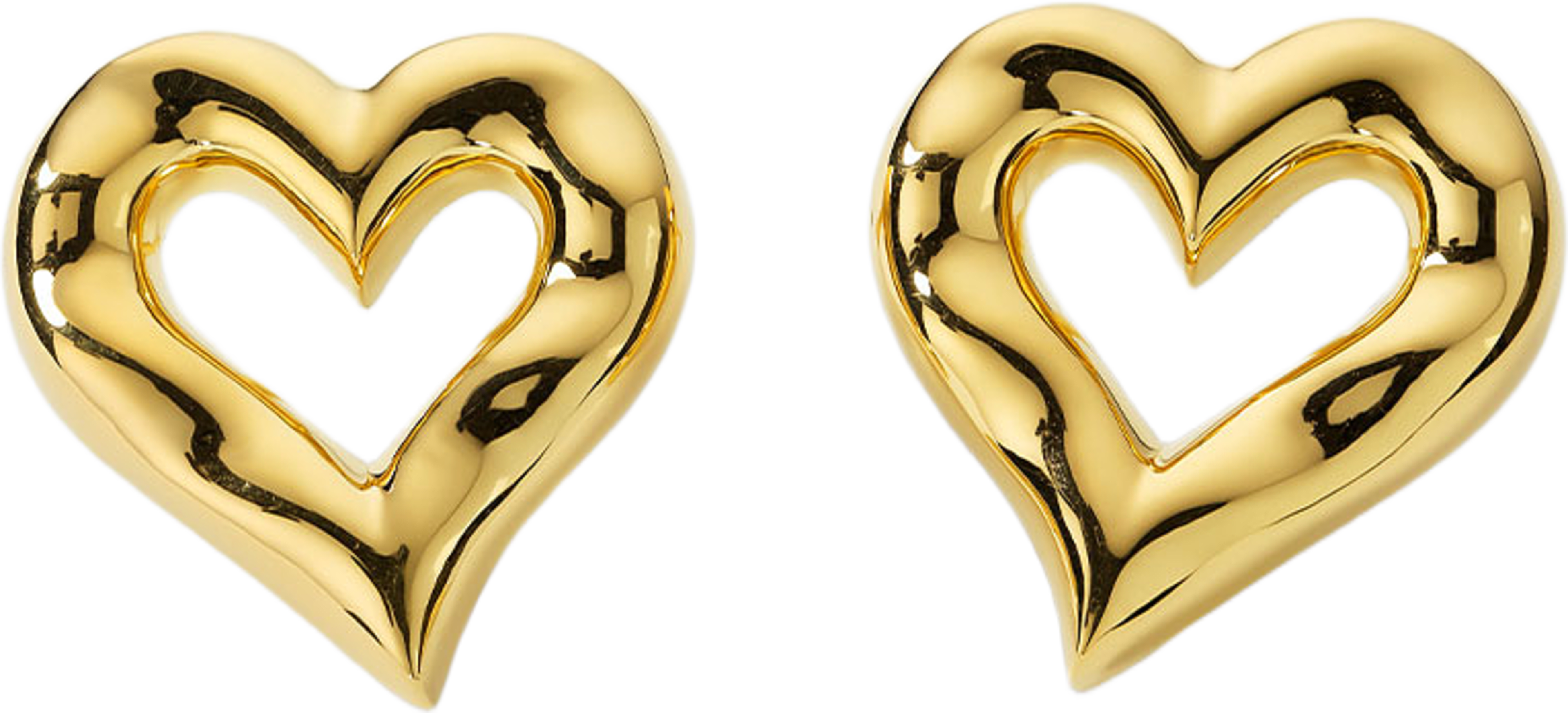 Puff Heart Earrings Gold, från Syster P, i färgen Gold.