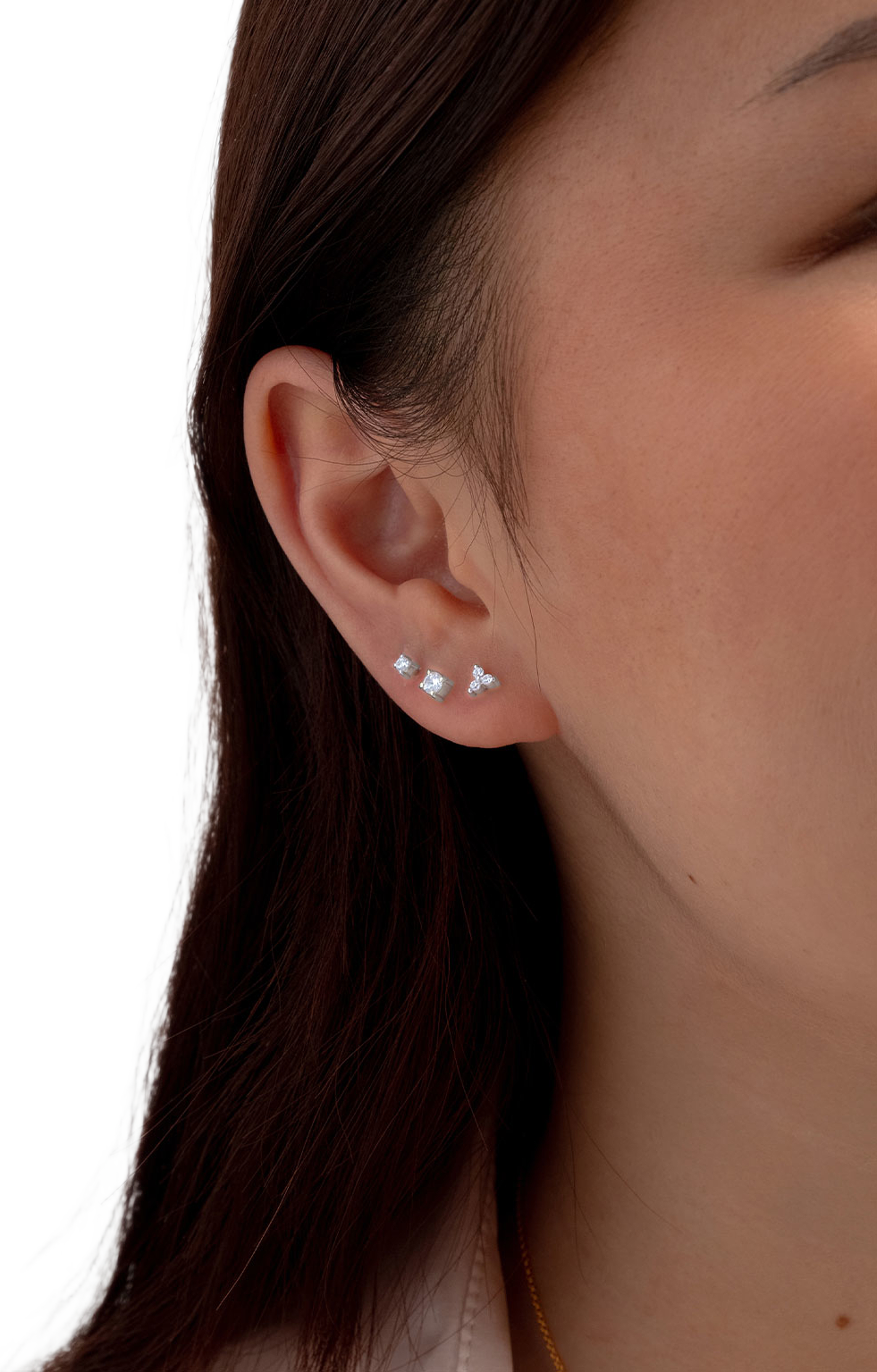 Celestia Triple Stone Studs Silver, från Syster P, i färgen Silver. Klicka för att öppna bilden i stort format