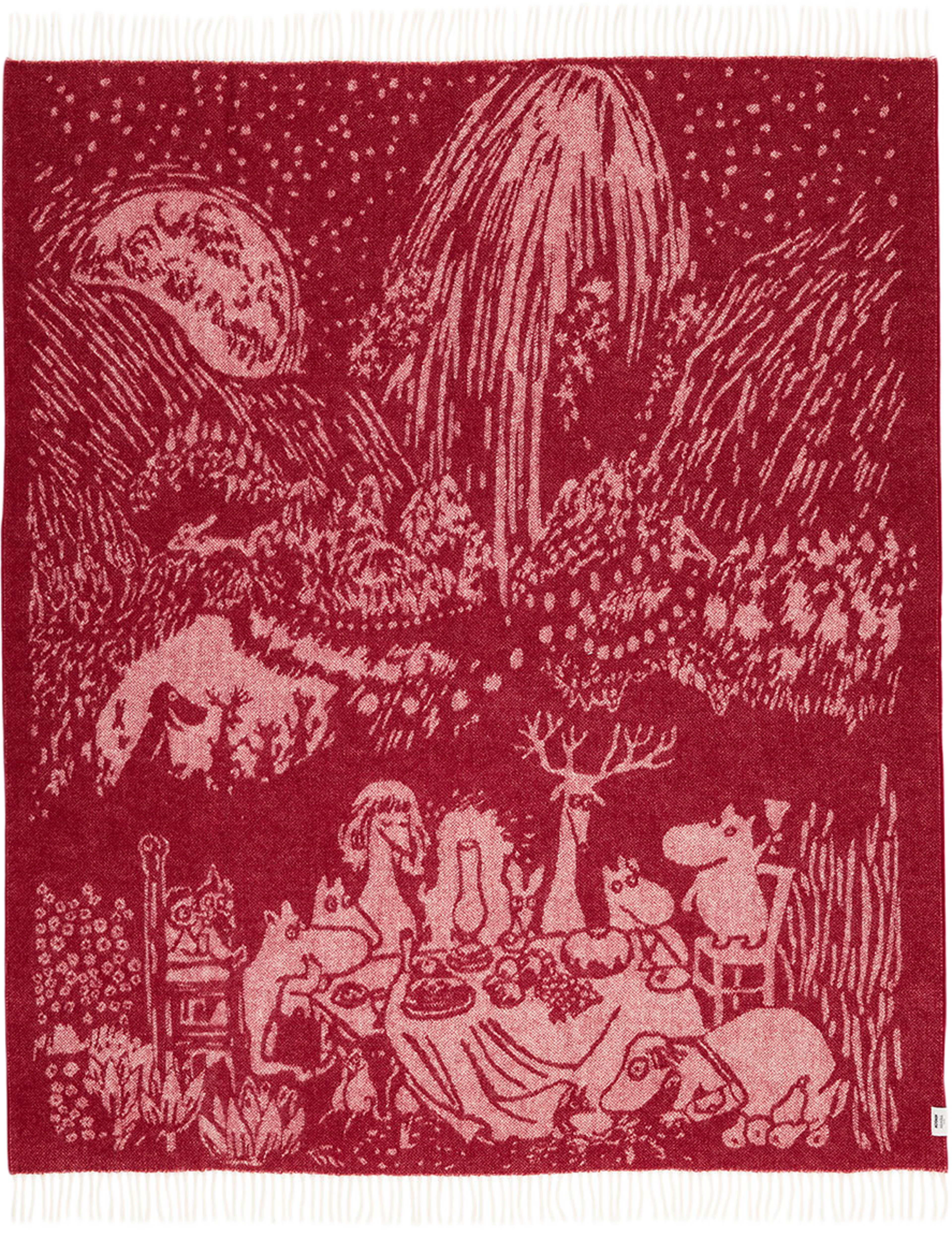 Mumin Ullfilt 130X170 Festliga Stunder, från Arabia, i färgen Röd. Klicka för att öppna bilden i stort format