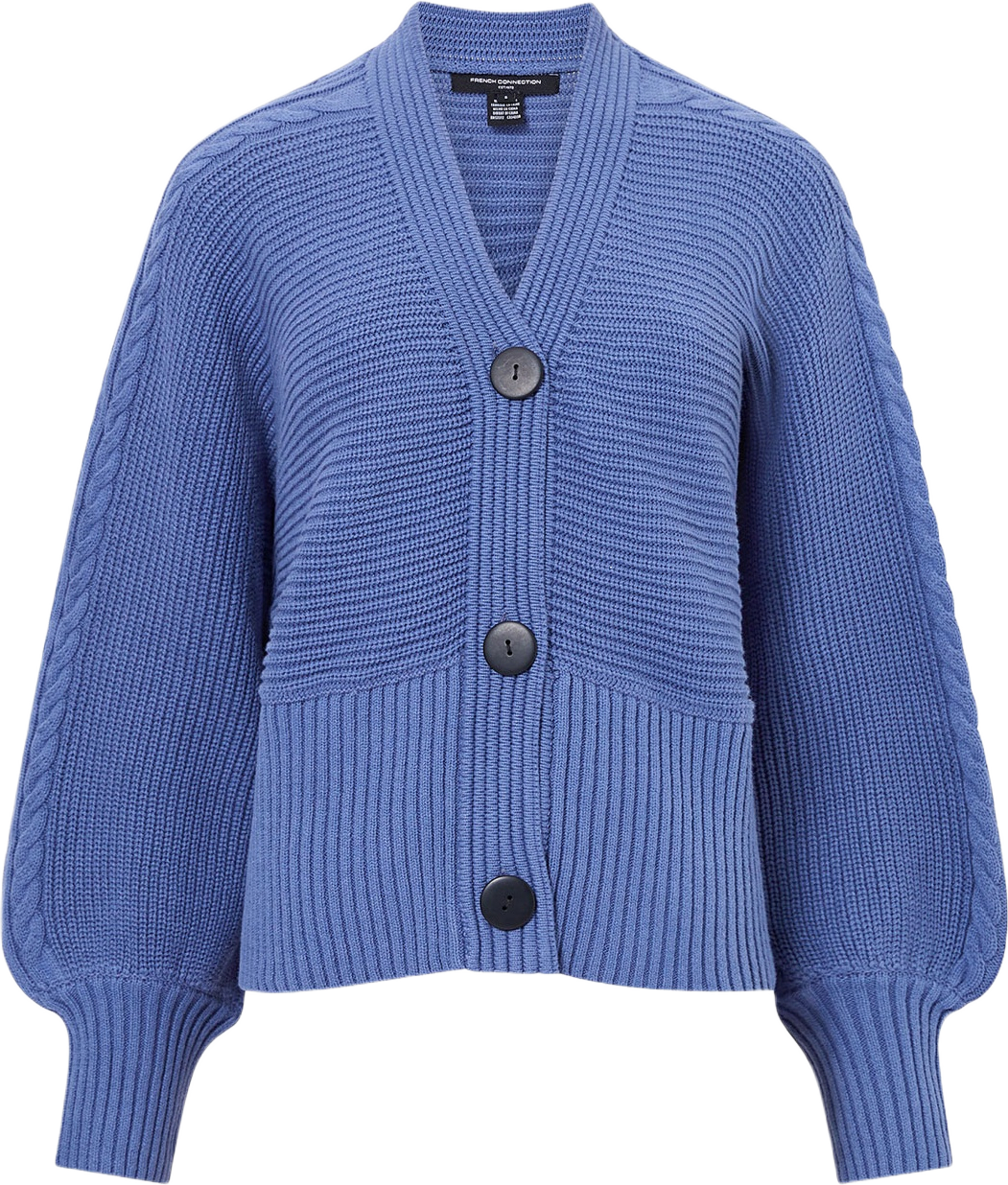 Tonia Knits V Nk Cardigan, från French Connection, i färgen Slate Blue.