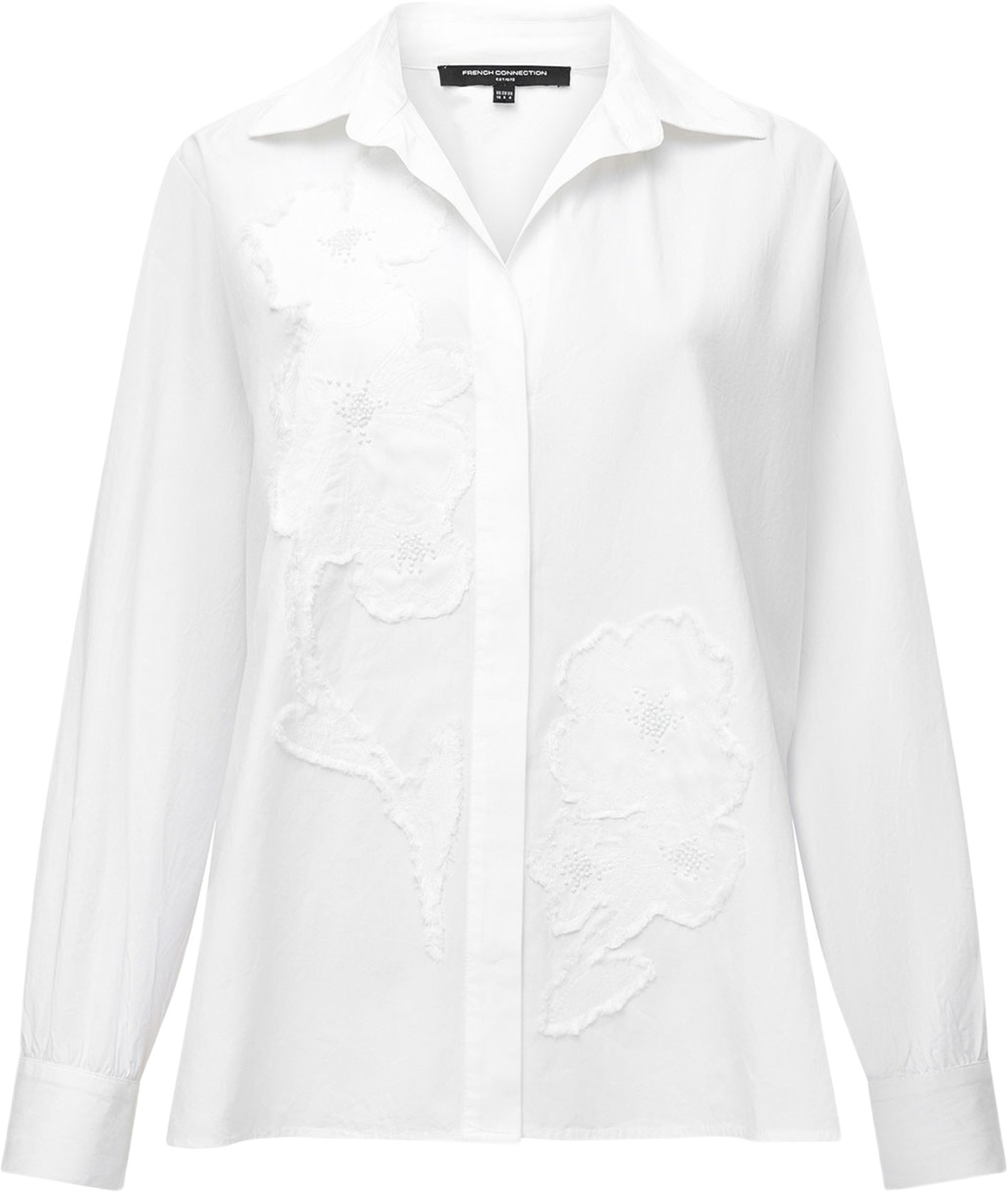 Cambria Cotton Embellished Shi, från French Connection, i färgen Linen White. Klicka för att öppna bilden i stort format