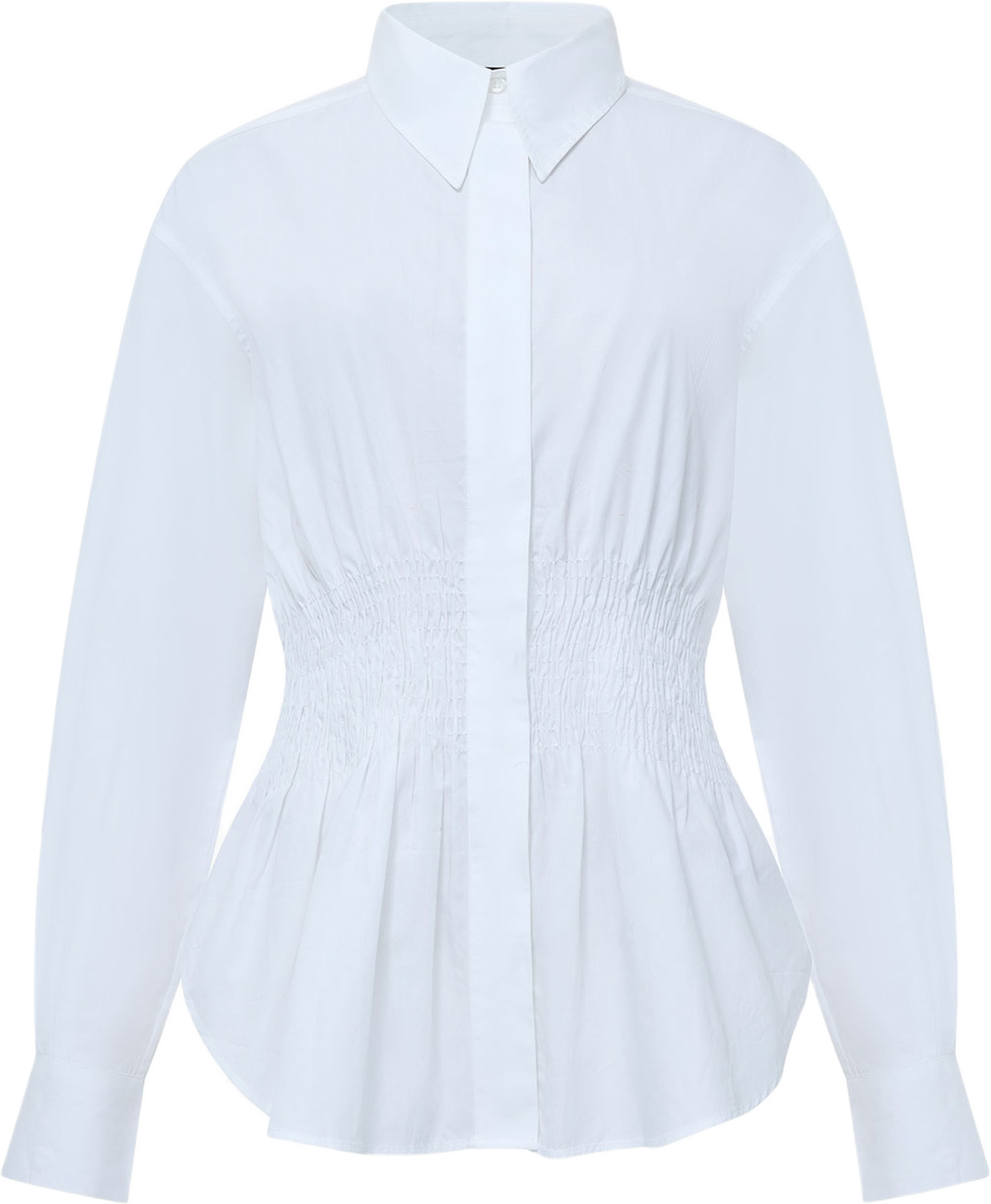 Cambria Cotton Smocked Shirt, från French Connection, i färgen Sz18 Linen White.
