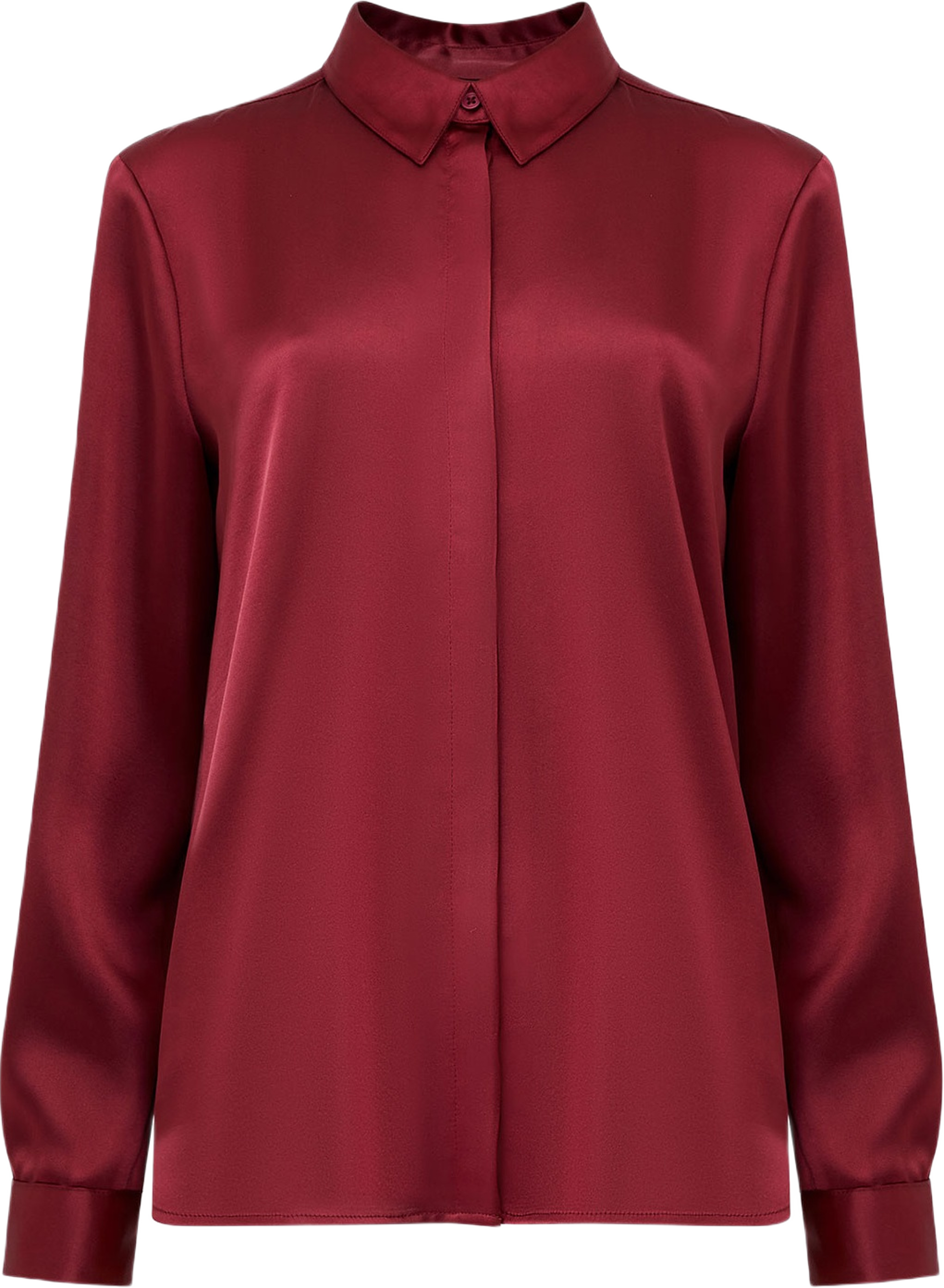 Irina Satin Ls Shirt Top, från French Connection, i färgen Sz18 Bordeaux Red.