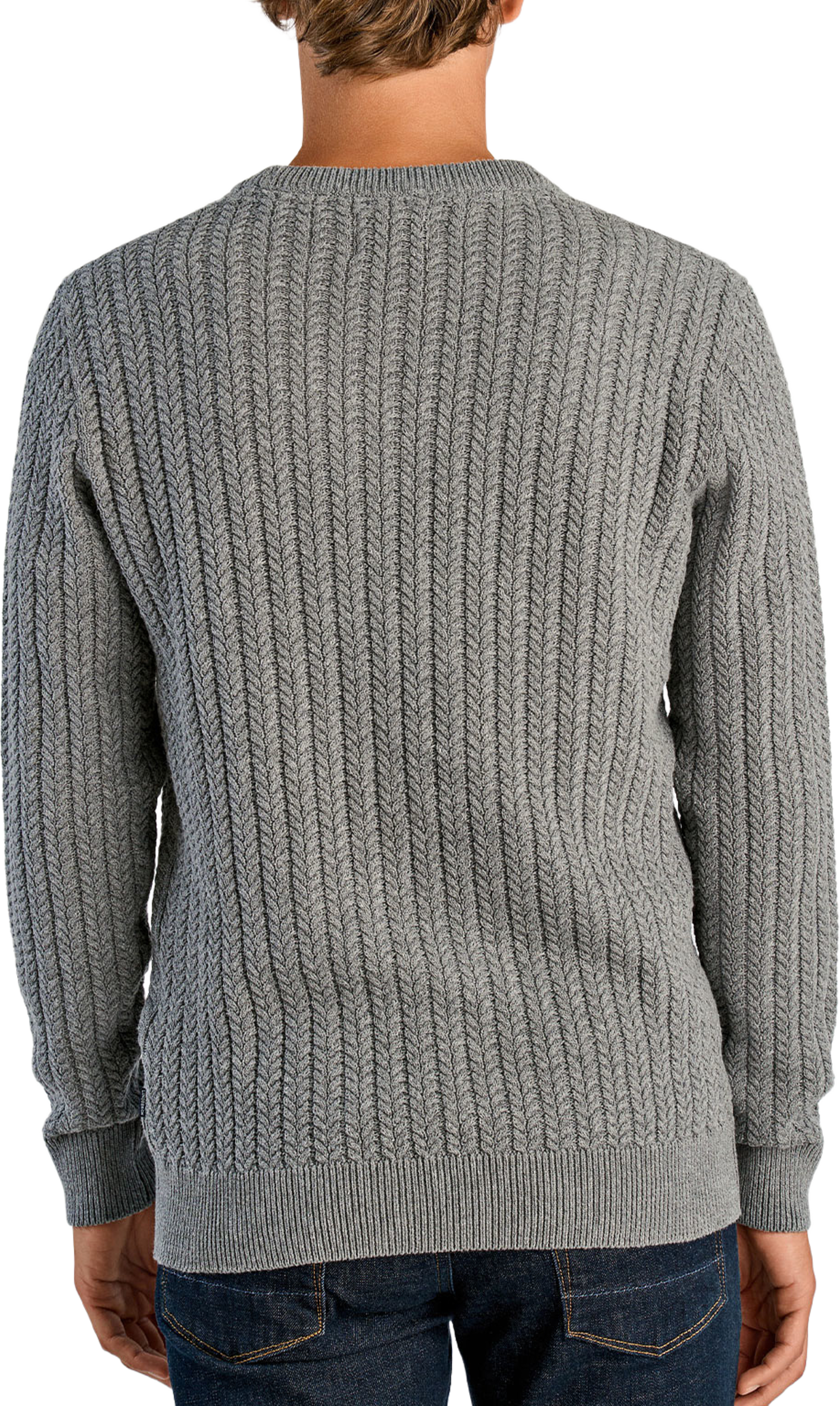 Lindbergh Recycle Cabel jumper Knit, från Lindbergh, i färgen Dk Grey. Klicka för att öppna bilden i stort format