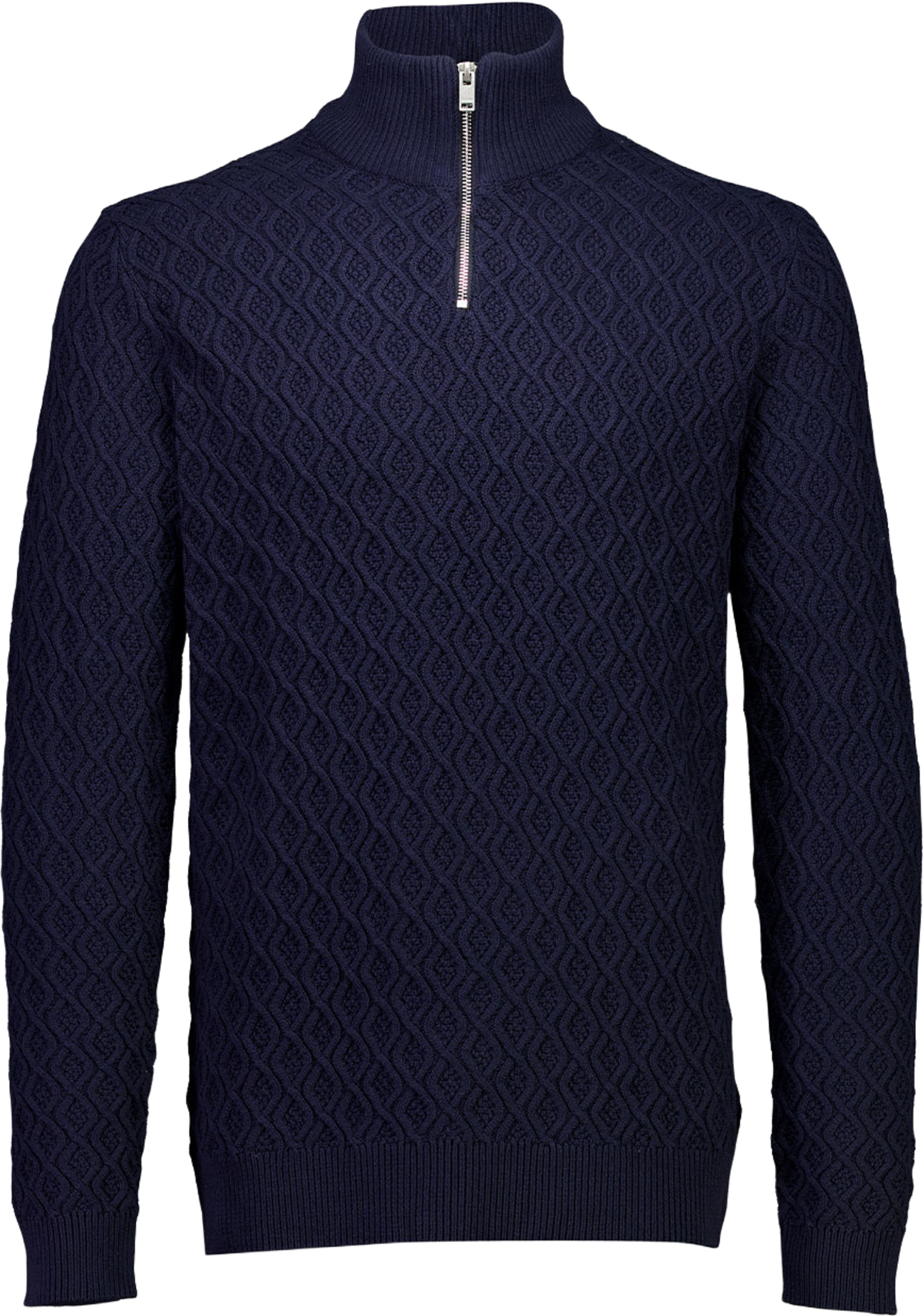 Lindbergh Recycle structure half zip Knit, från Lindbergh, i färgen Navy. Klicka för att öppna bilden i stort format