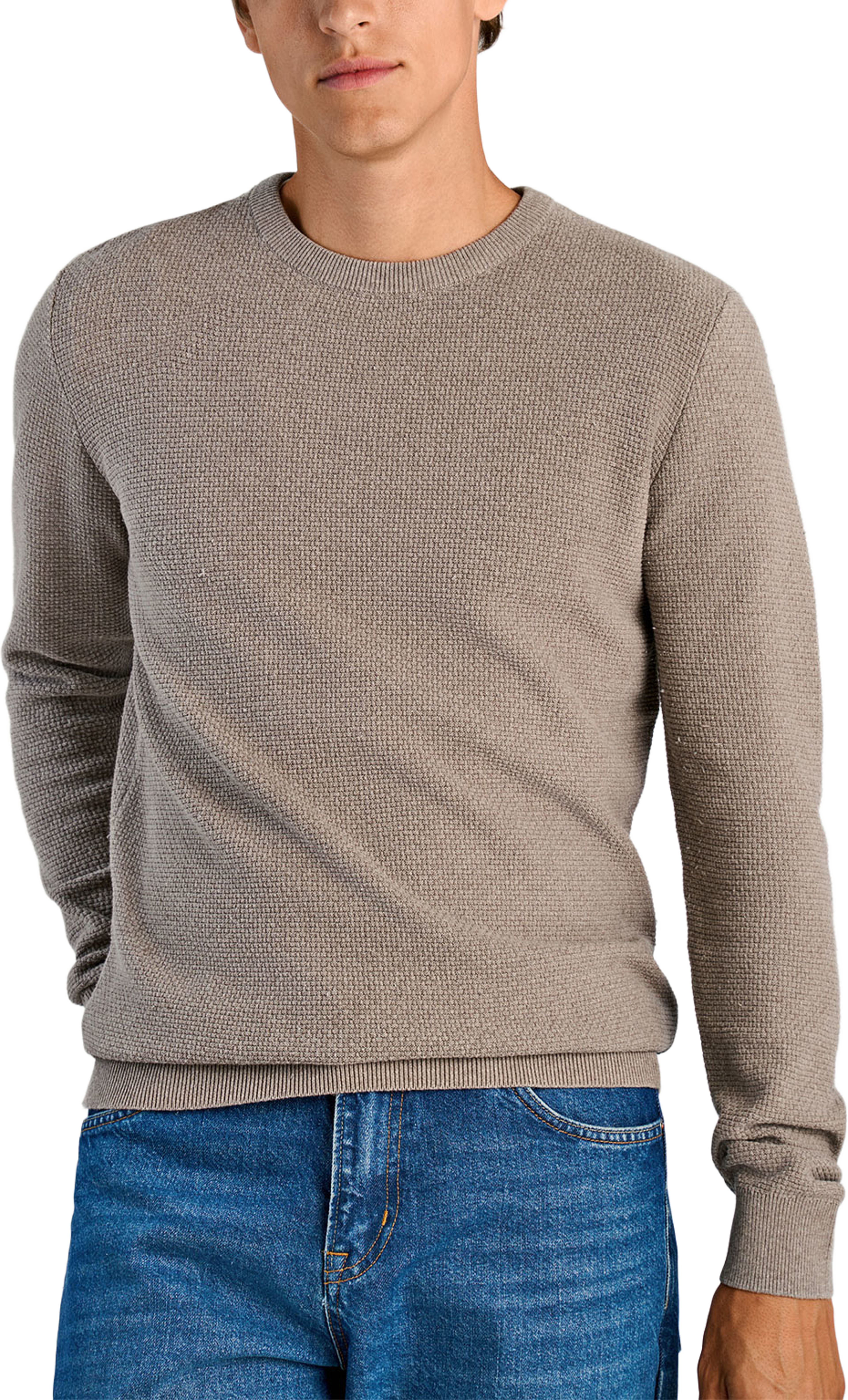 Lindbergh Recycle structure knit jumper Knit, från Lindbergh, i färgen Dk Sand. Klicka för att öppna bilden i stort format