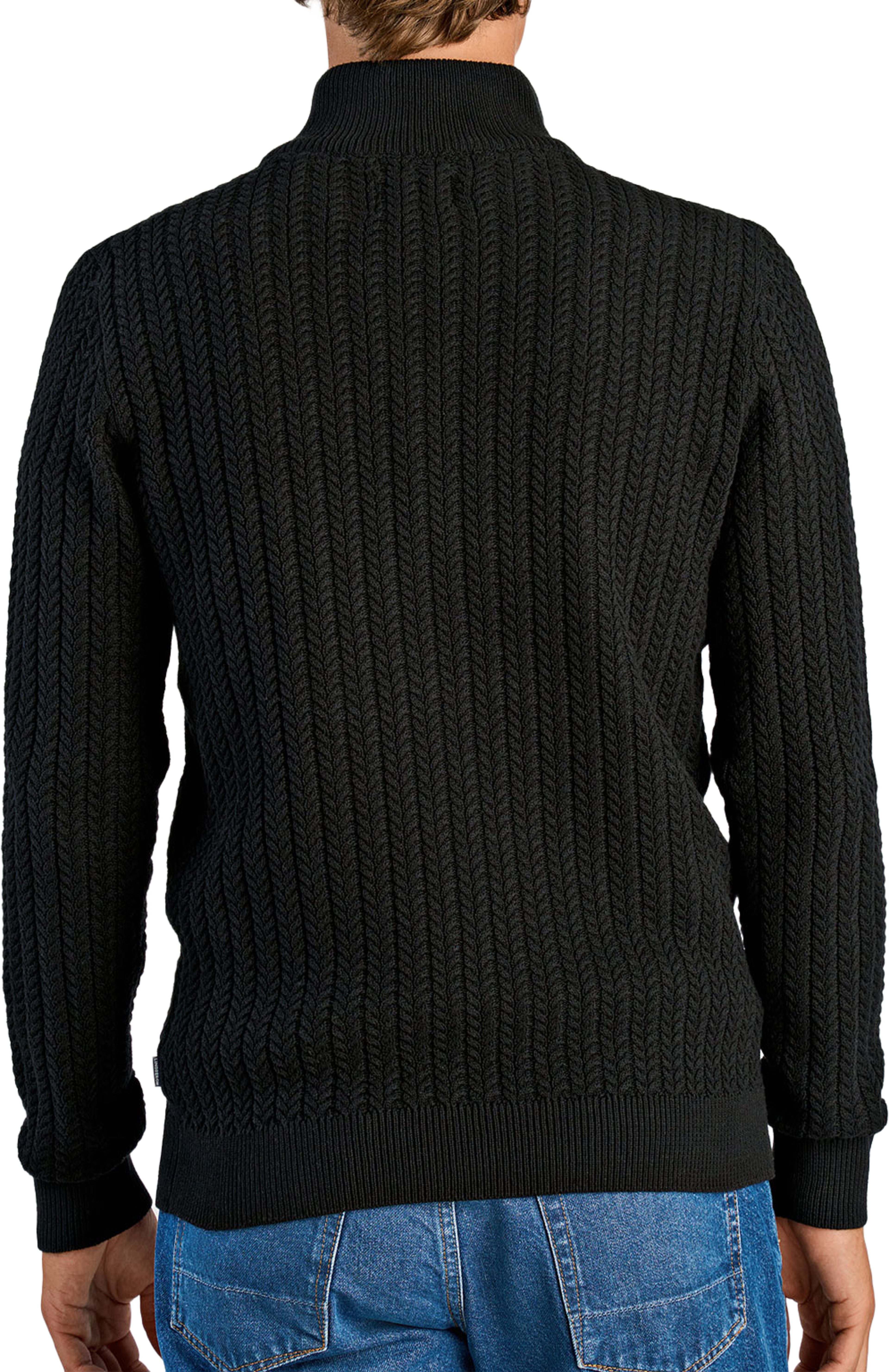 Lindbergh Recycle cabel knit half zip Knit, från Lindbergh, i färgen Black. Klicka för att öppna bilden i stort format