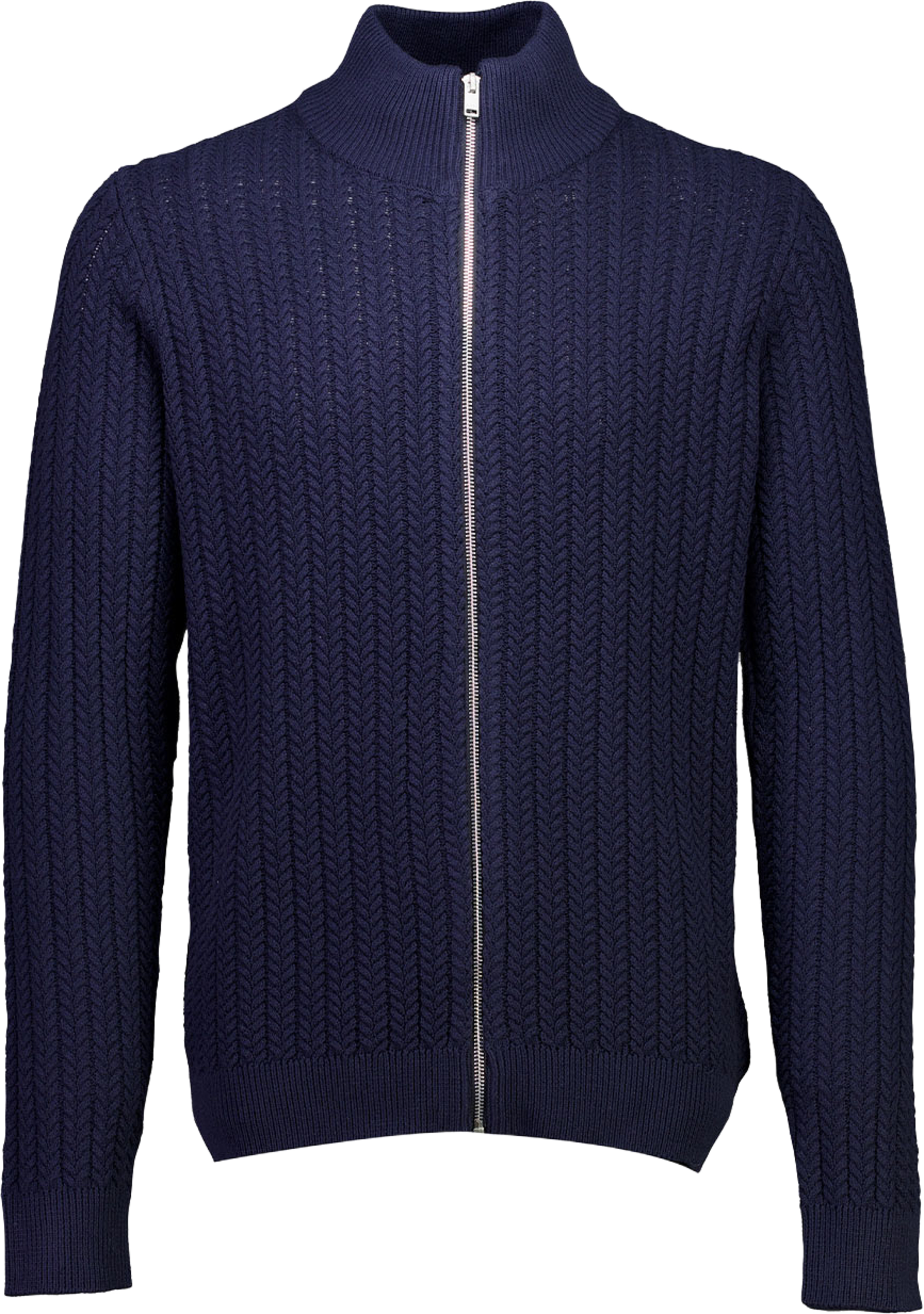 Lindbergh Recycle cabel knit zip cardigan Knit, från Lindbergh, i färgen Navy. Klicka för att öppna bilden i stort format