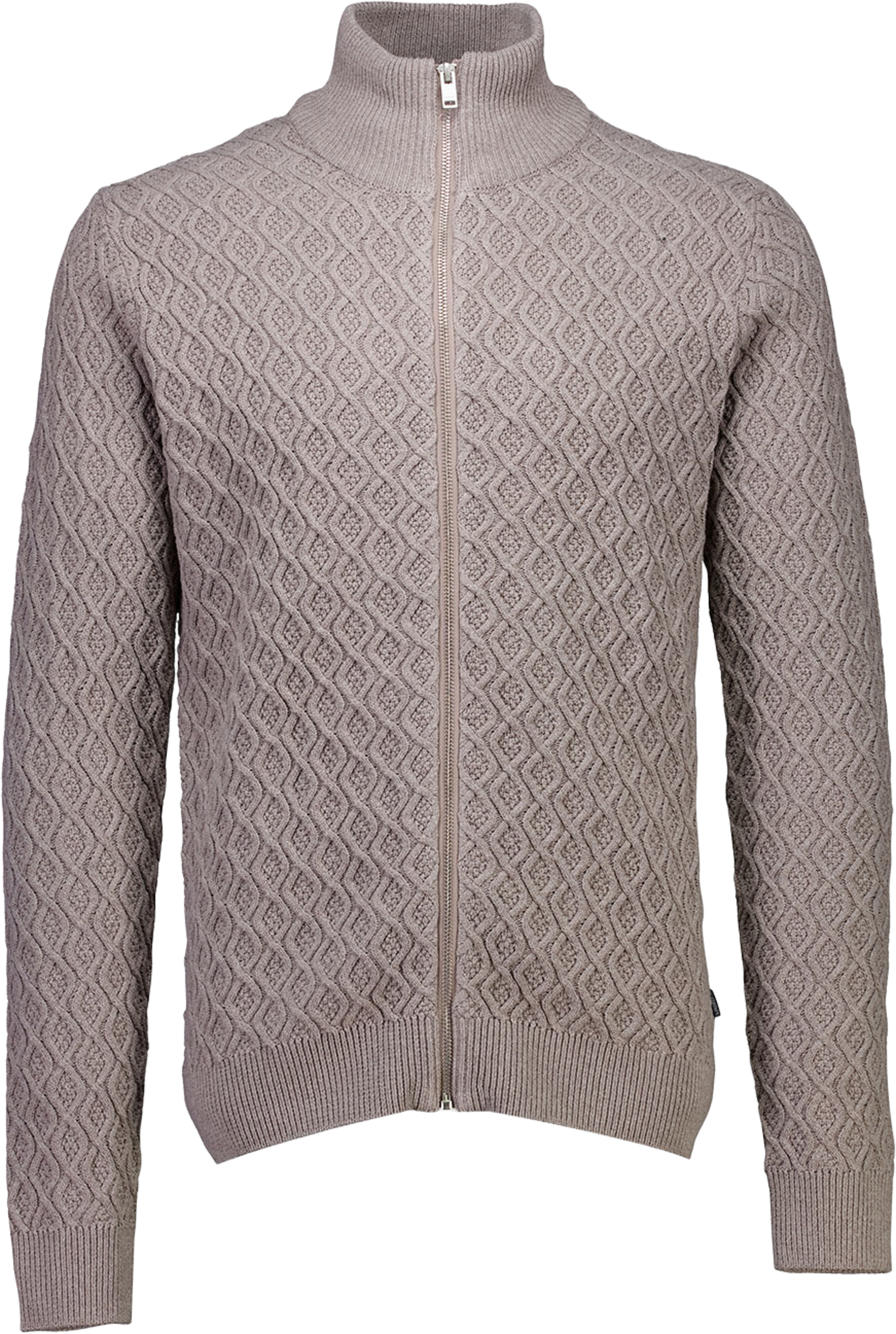 Lindbergh Recycle structure full zip Knit, från Lindbergh, i färgen Dk Sand. Klicka för att öppna bilden i stort format