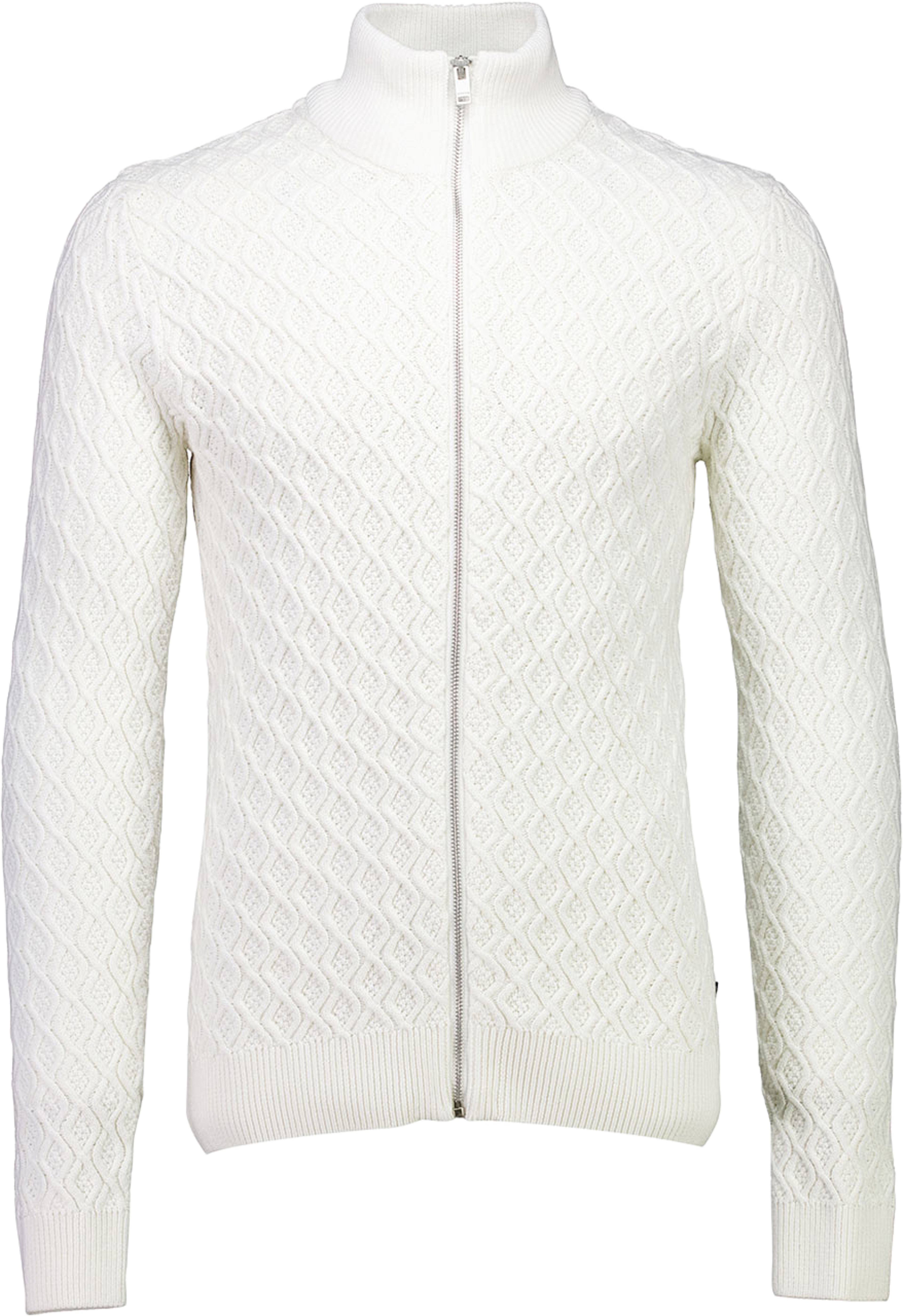 Lindbergh Recycle structure full zip Knit, från Lindbergh, i färgen Off White. Klicka för att öppna bilden i stort format