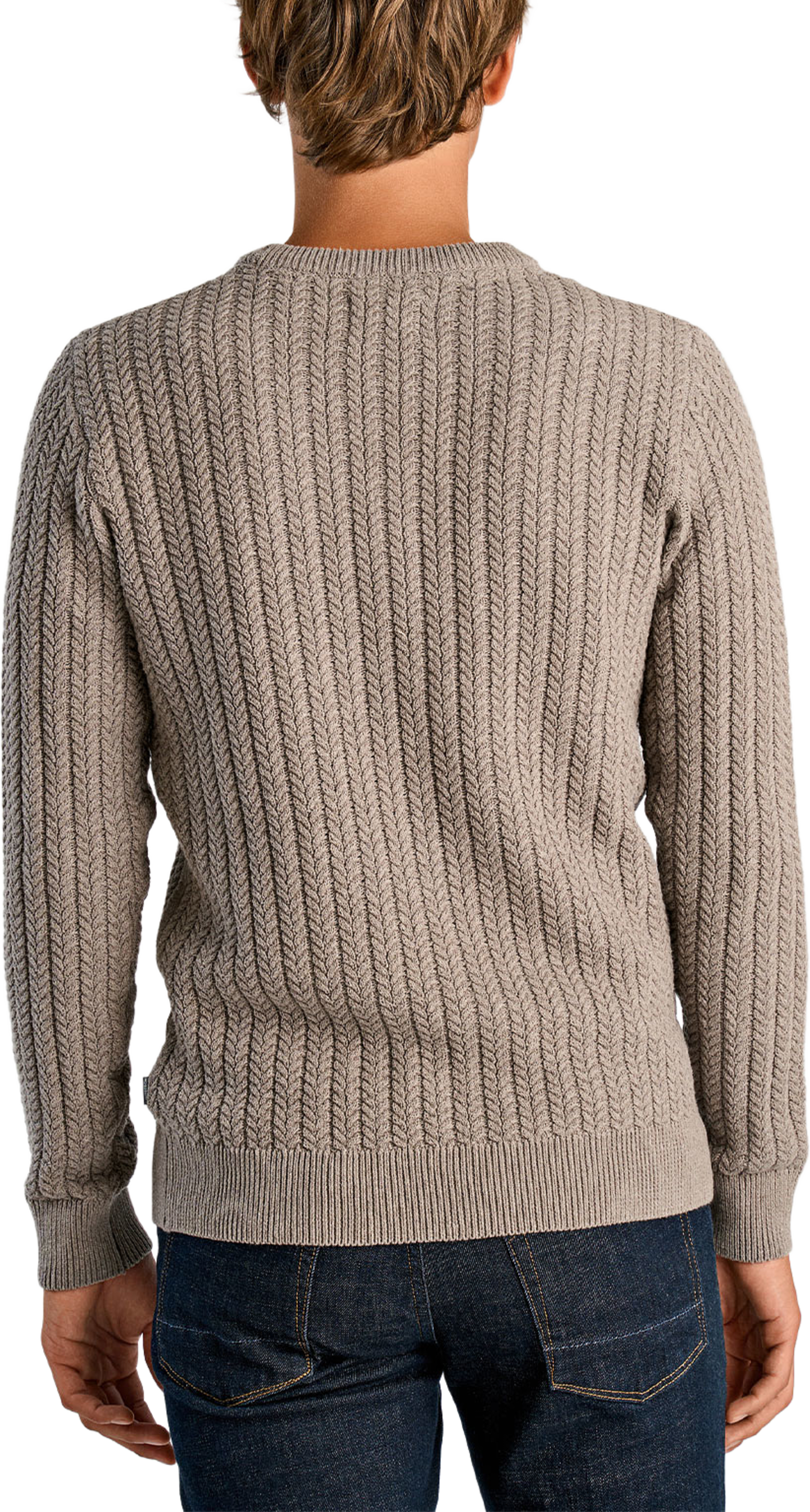 Lindbergh Recycle Cabel jumper Knit, från Lindbergh, i färgen Dk Sand. Klicka för att öppna bilden i stort format