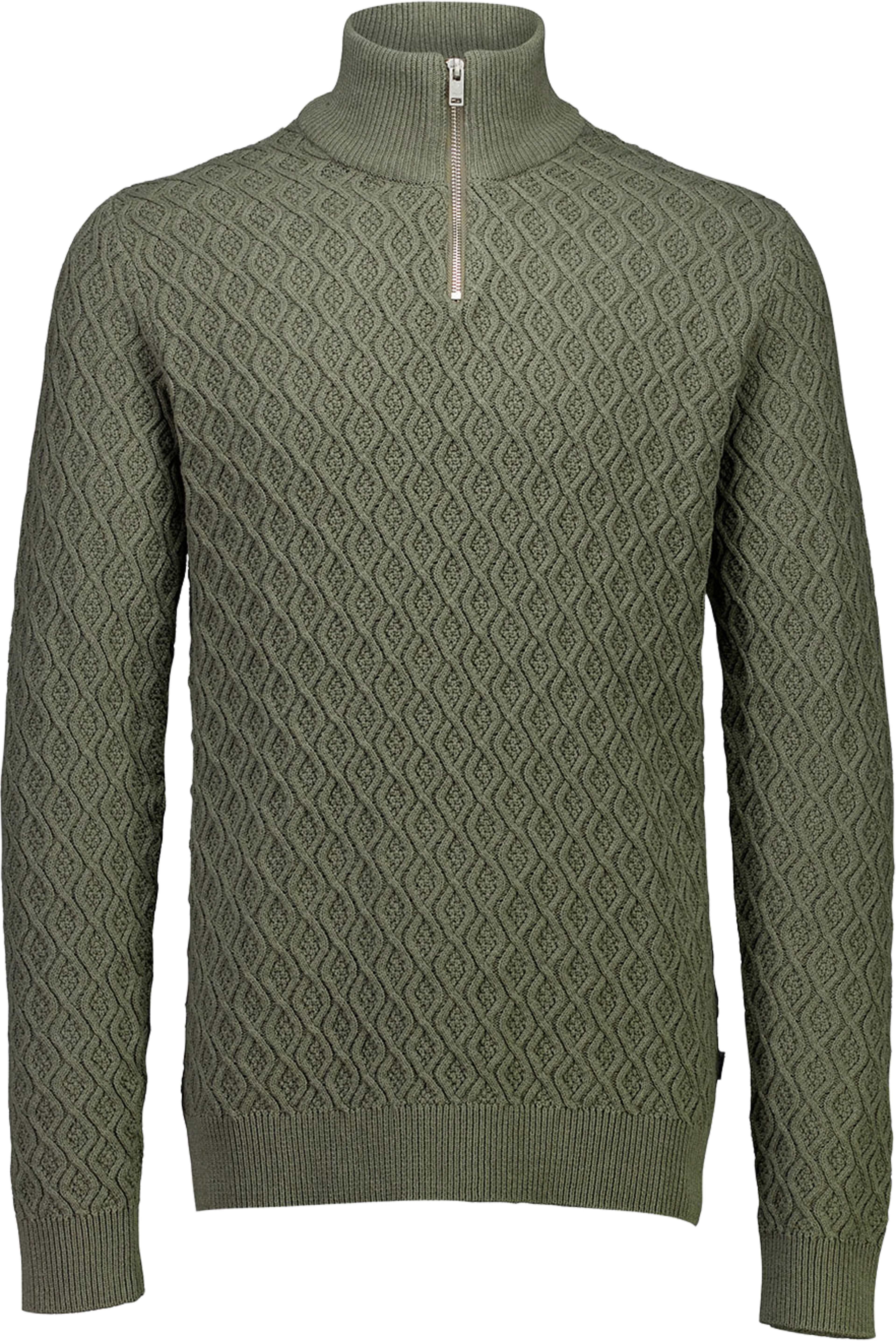 Lindbergh Recycle structure half zip Knit, från Lindbergh, i färgen Army. Klicka för att öppna bilden i stort format