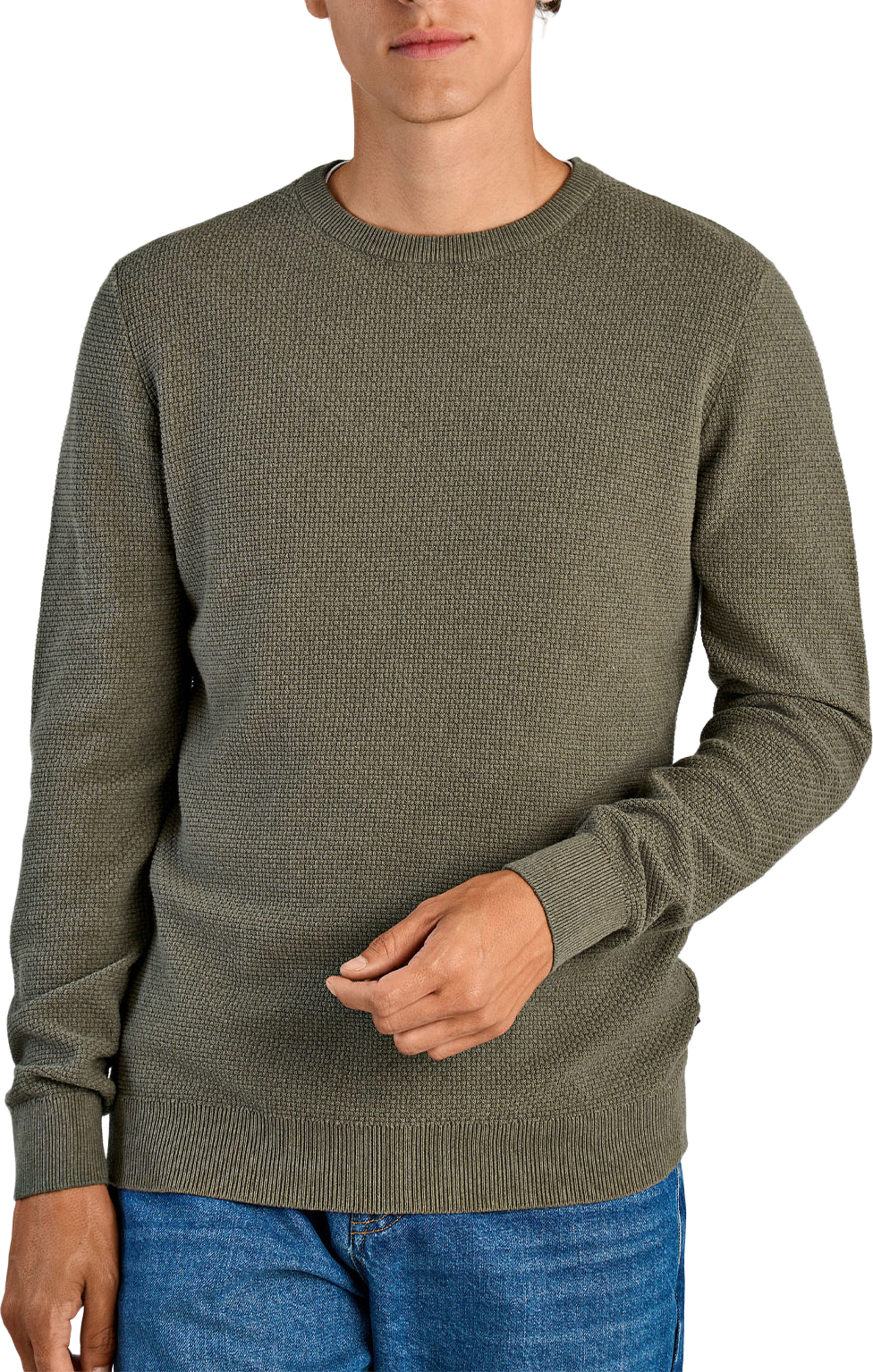 Lindbergh Recycle structure knit jumper Knit, från Lindbergh, i färgen Army. Klicka för att öppna bilden i stort format
