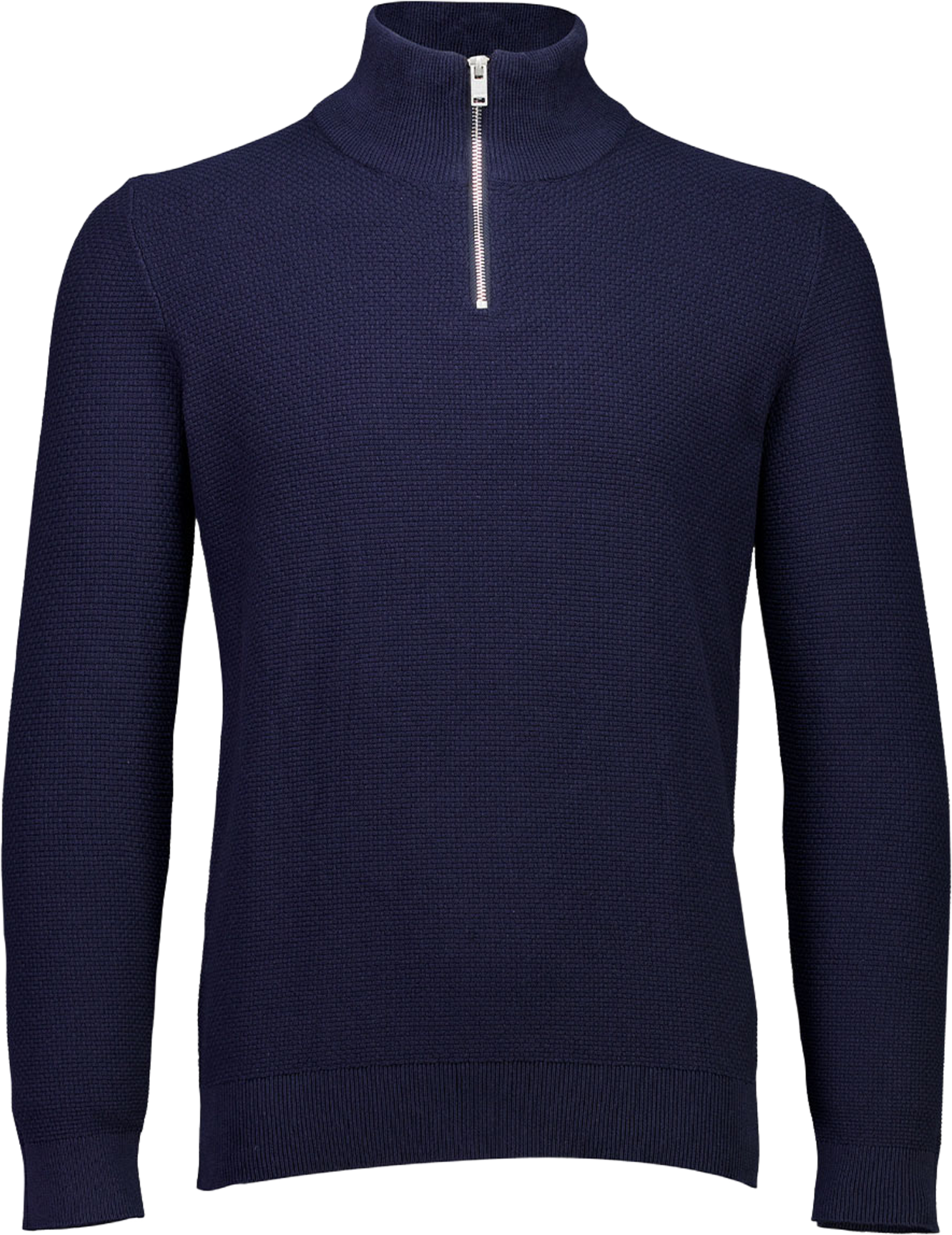 Lindbergh Recycle structure half zip Knit, från Lindbergh, i färgen Navy. Klicka för att öppna bilden i stort format