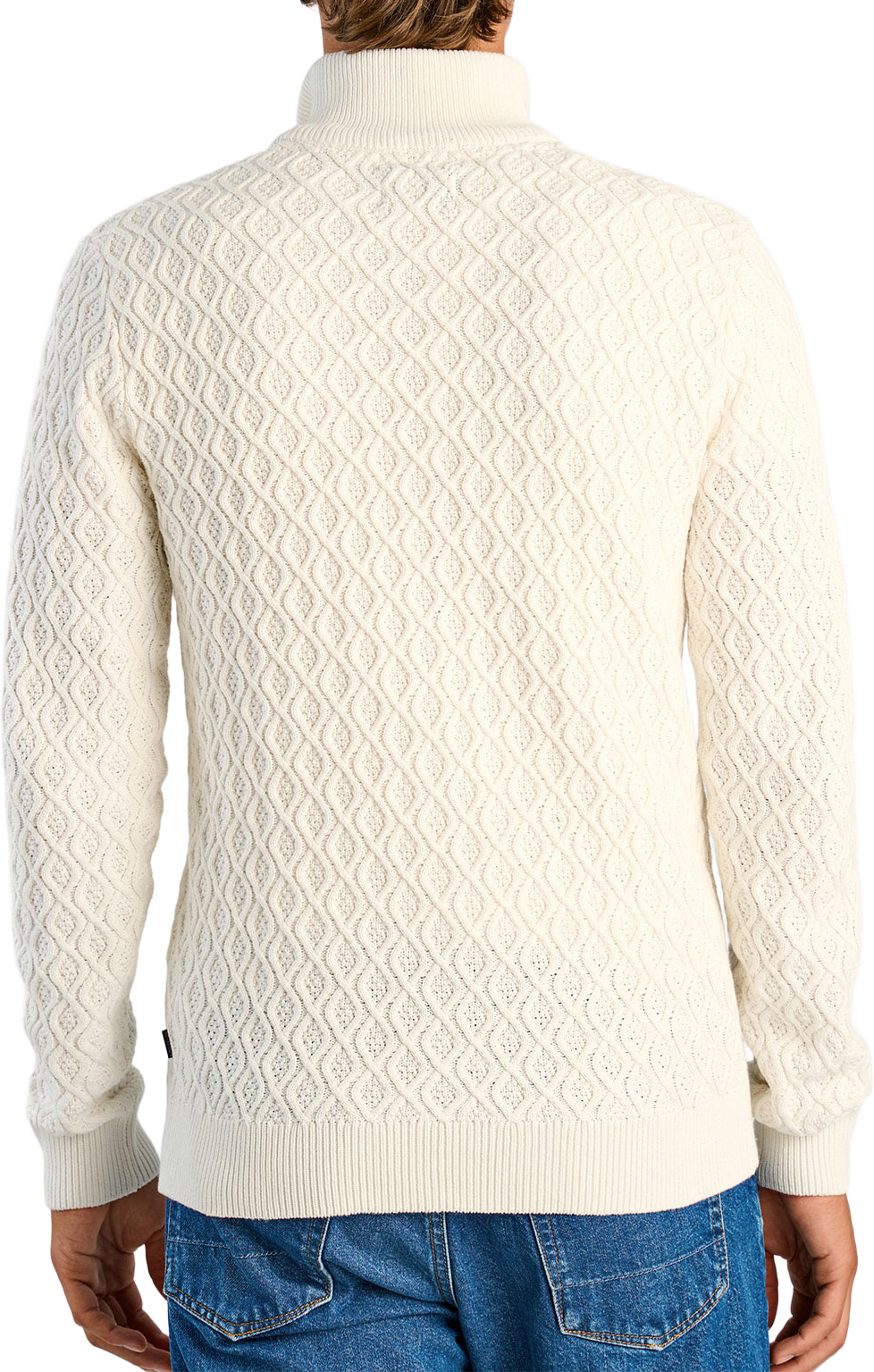 Lindbergh Recycle structure half zip Knit, från Lindbergh, i färgen Off White. Klicka för att öppna bilden i stort format
