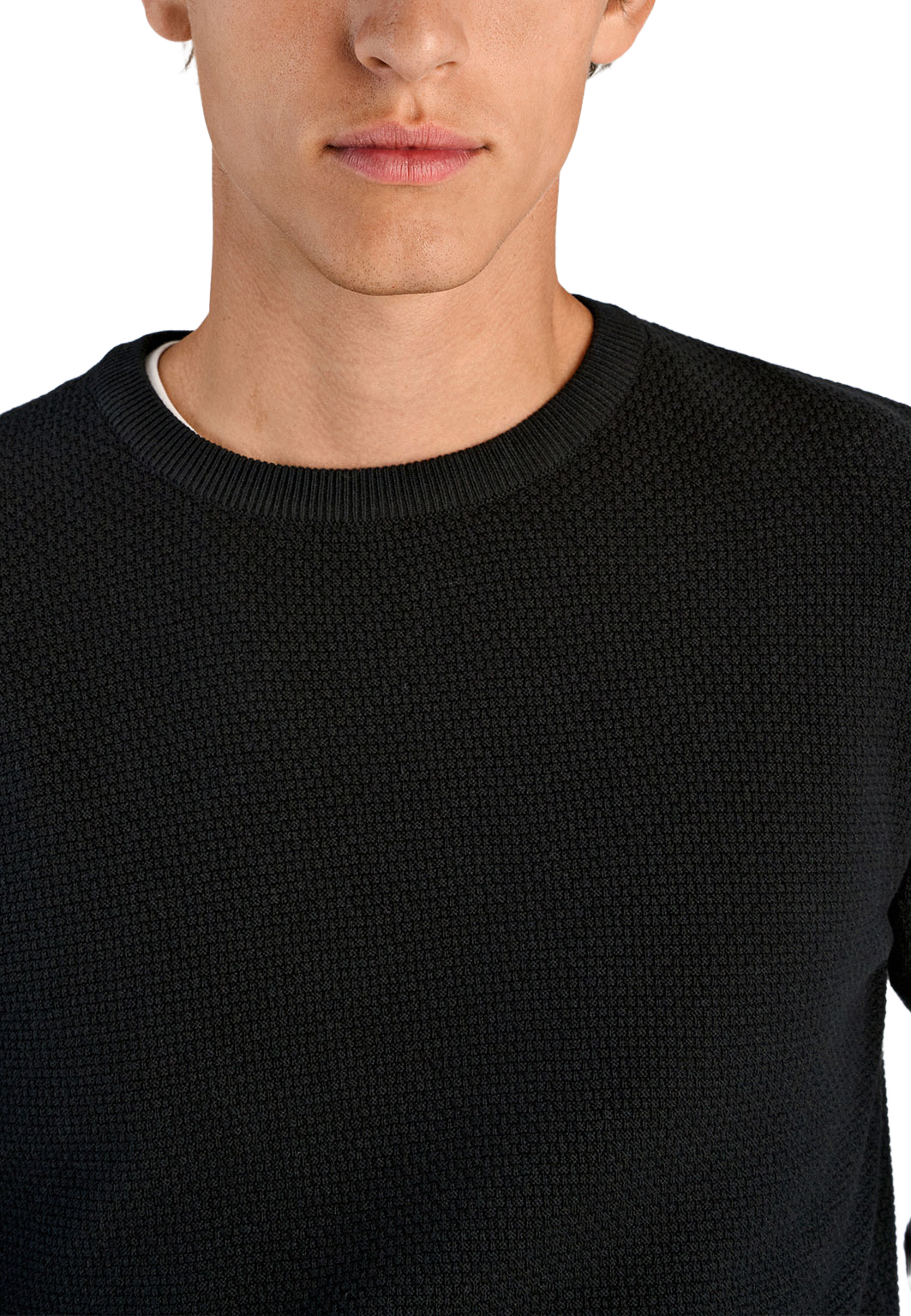 Lindbergh Recycle structure knit jumper Knit, från Lindbergh, i färgen Black. Klicka för att öppna bilden i stort format