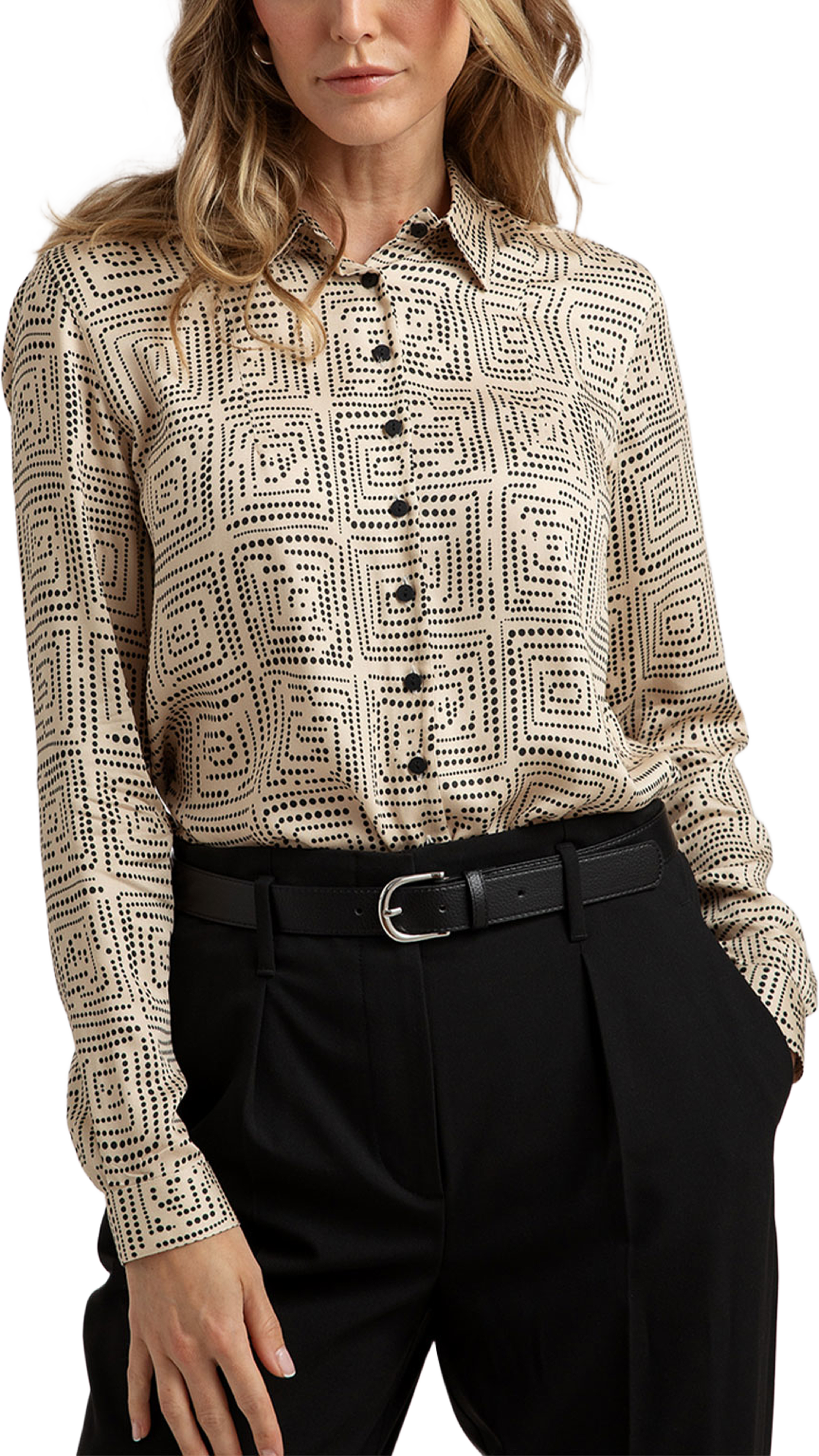 Randig Skjorta Petra Art, från The Shirt Factory, i färgen Beige. Klicka för att öppna bilden i stort format