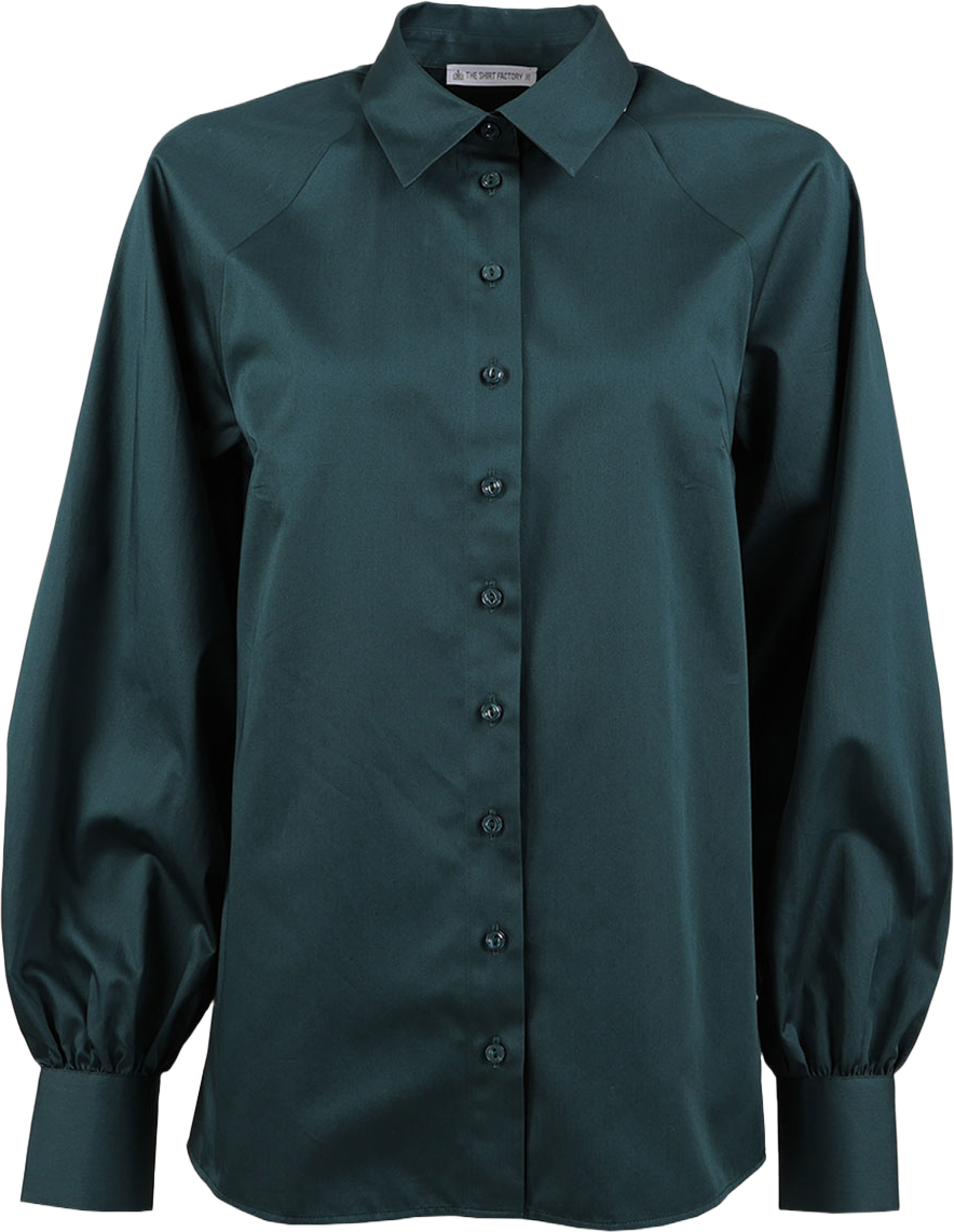 Skjorta Louise Cotton Poplin, från The Shirt Factory, i färgen Green. Klicka för att öppna bilden i stort format