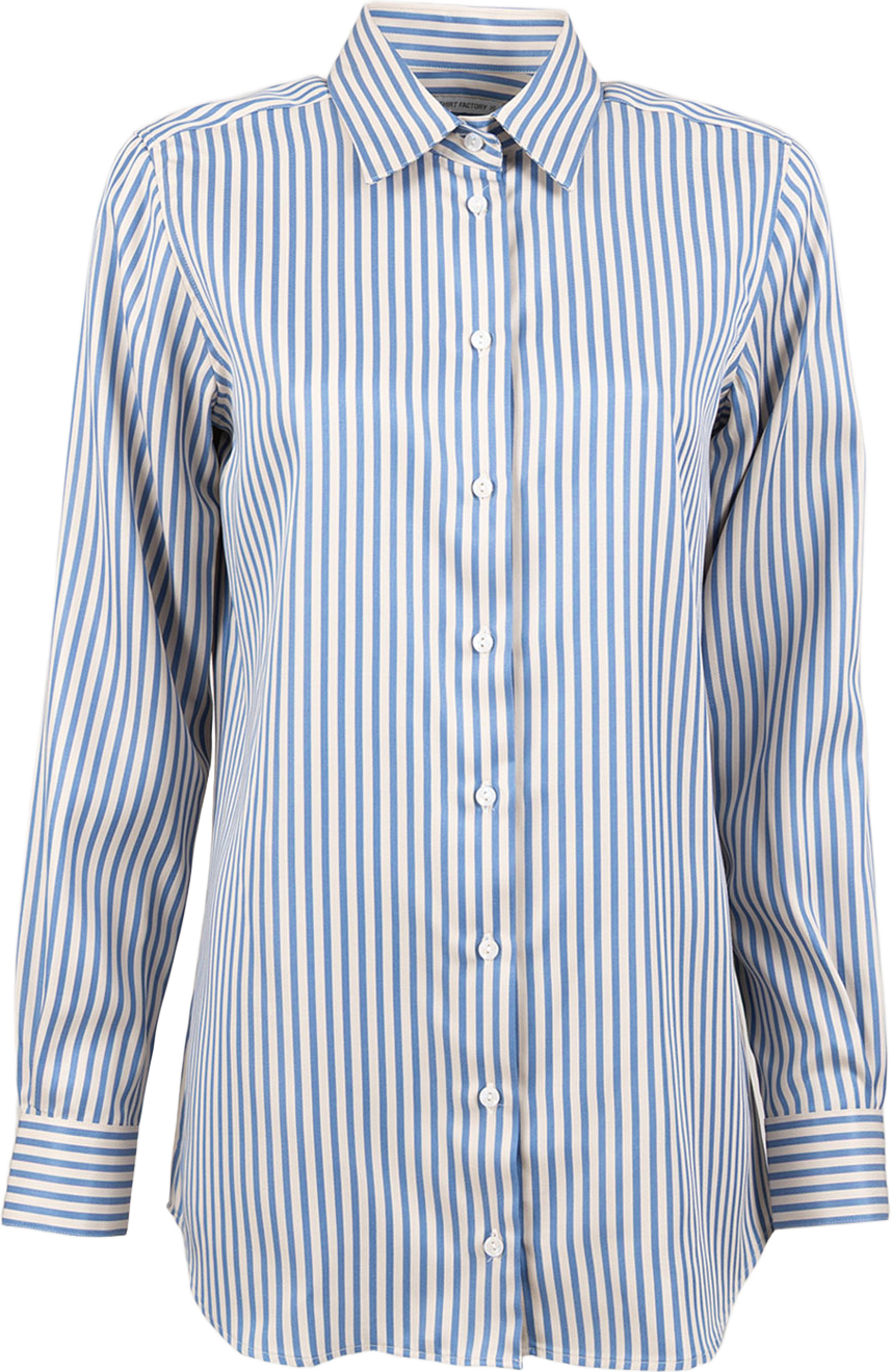 Randig Skjorta Mickan Legacy Stripe, från The Shirt Factory, i färgen Blue. Klicka för att öppna bilden i stort format