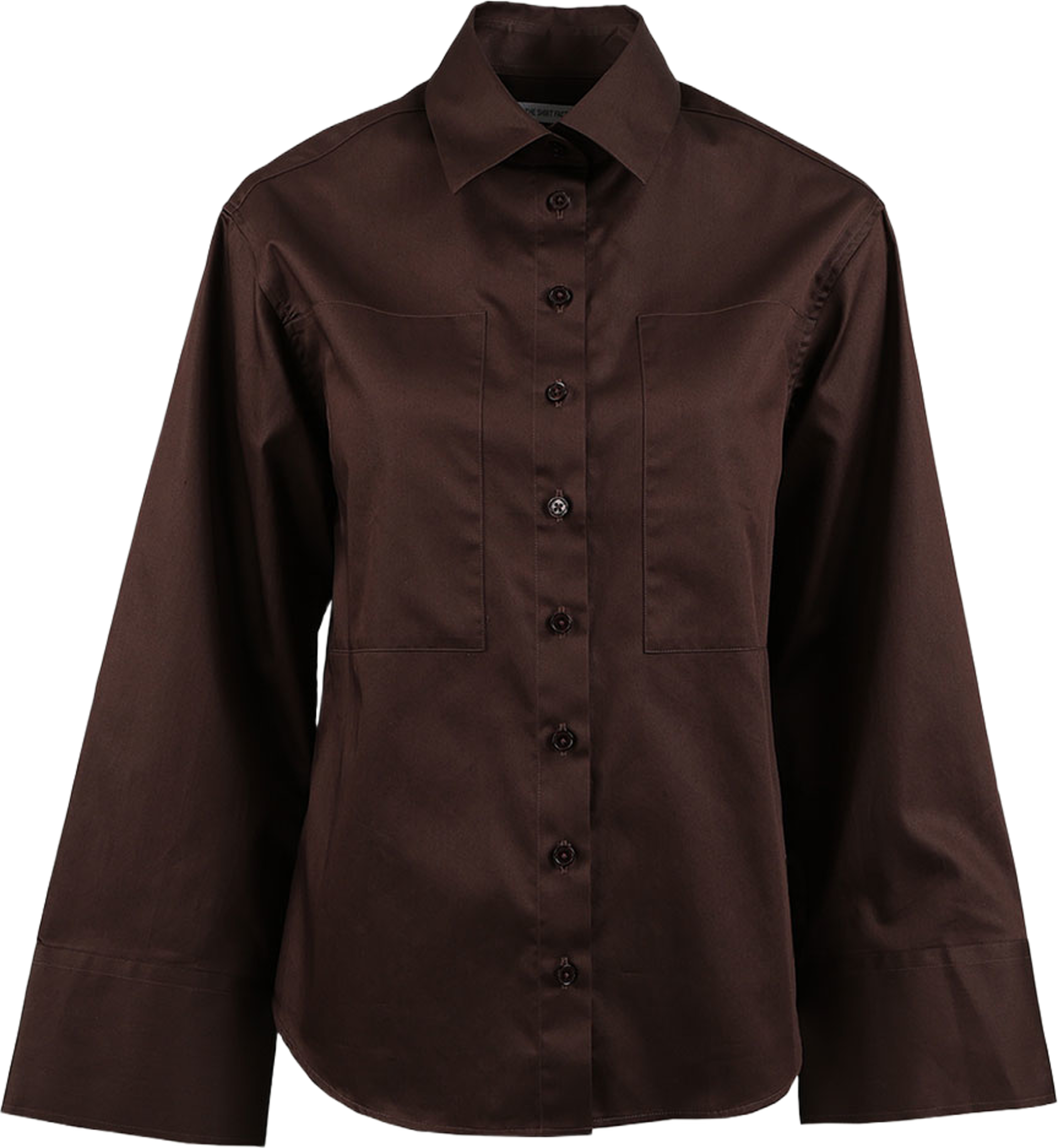 Skjorta Anya Cotton Poplin, från The Shirt Factory, i färgen Dk.brown. Klicka för att öppna bilden i stort format