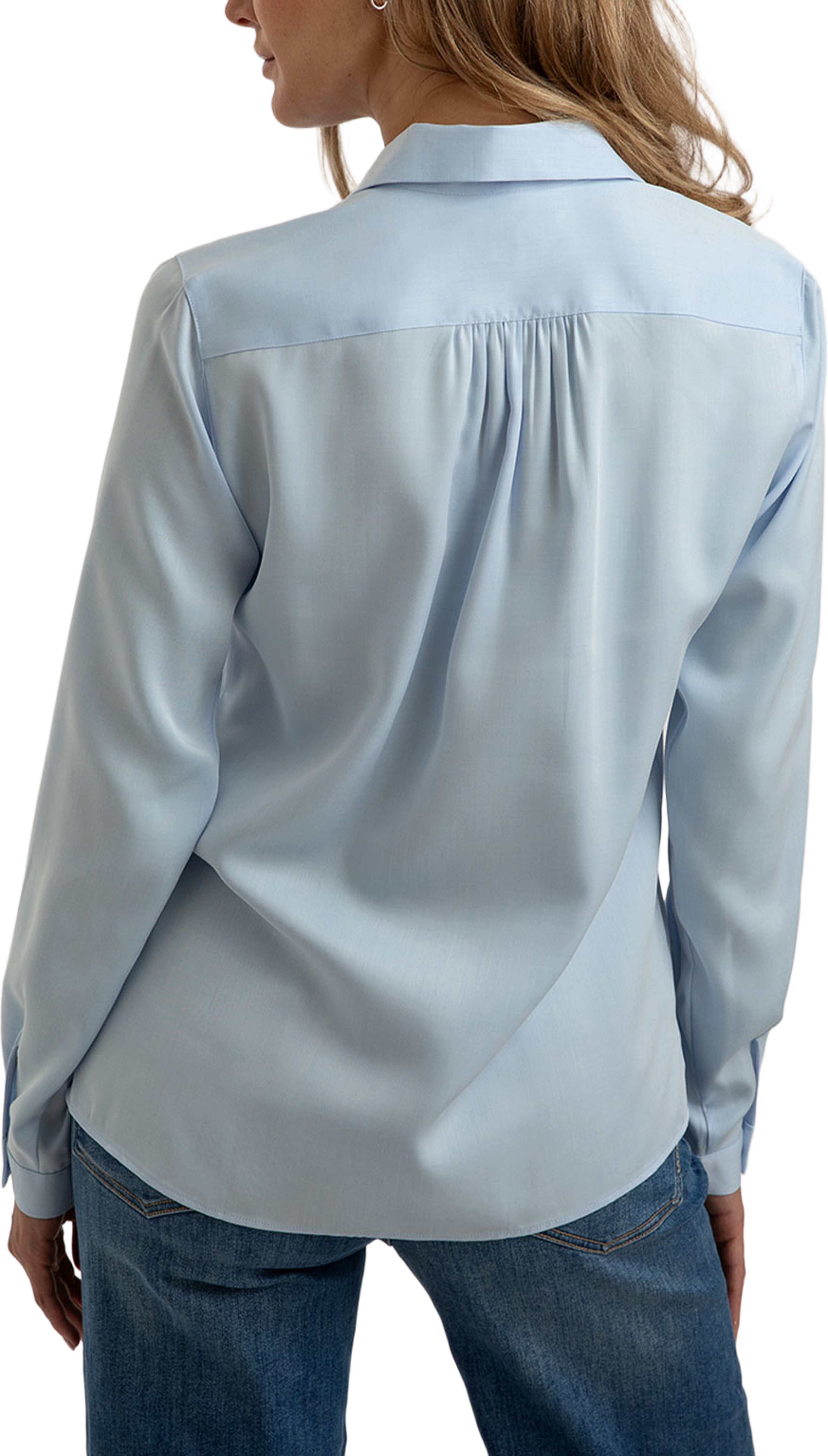 Blus Gina Noble Tencel, från The Shirt Factory, i färgen Lt.blue. Klicka för att öppna bilden i stort format