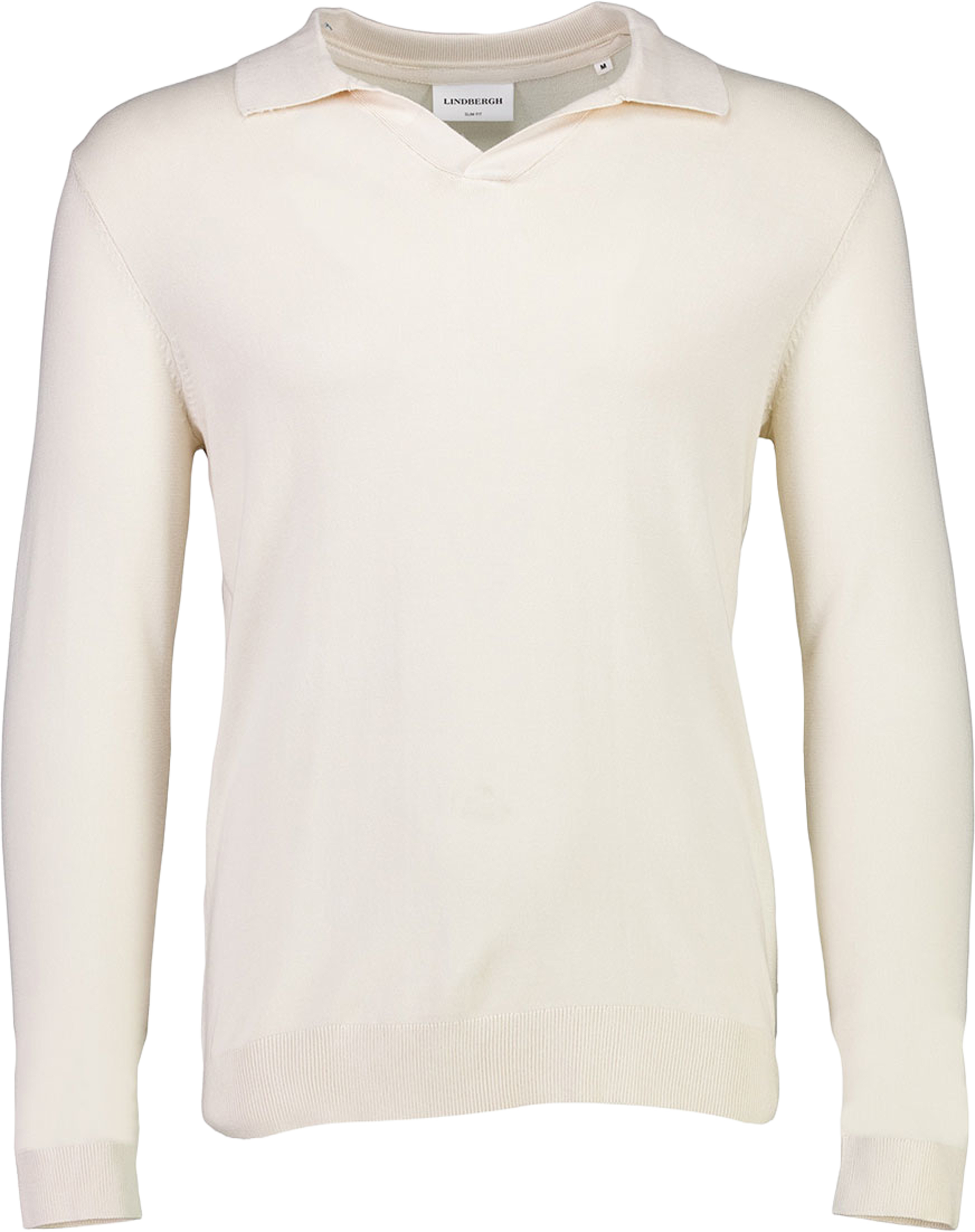 Lindbergh Ecovero L/S v-neck polo Knit, från Lindbergh, i färgen Off White Mel. Klicka för att öppna bilden i stort format